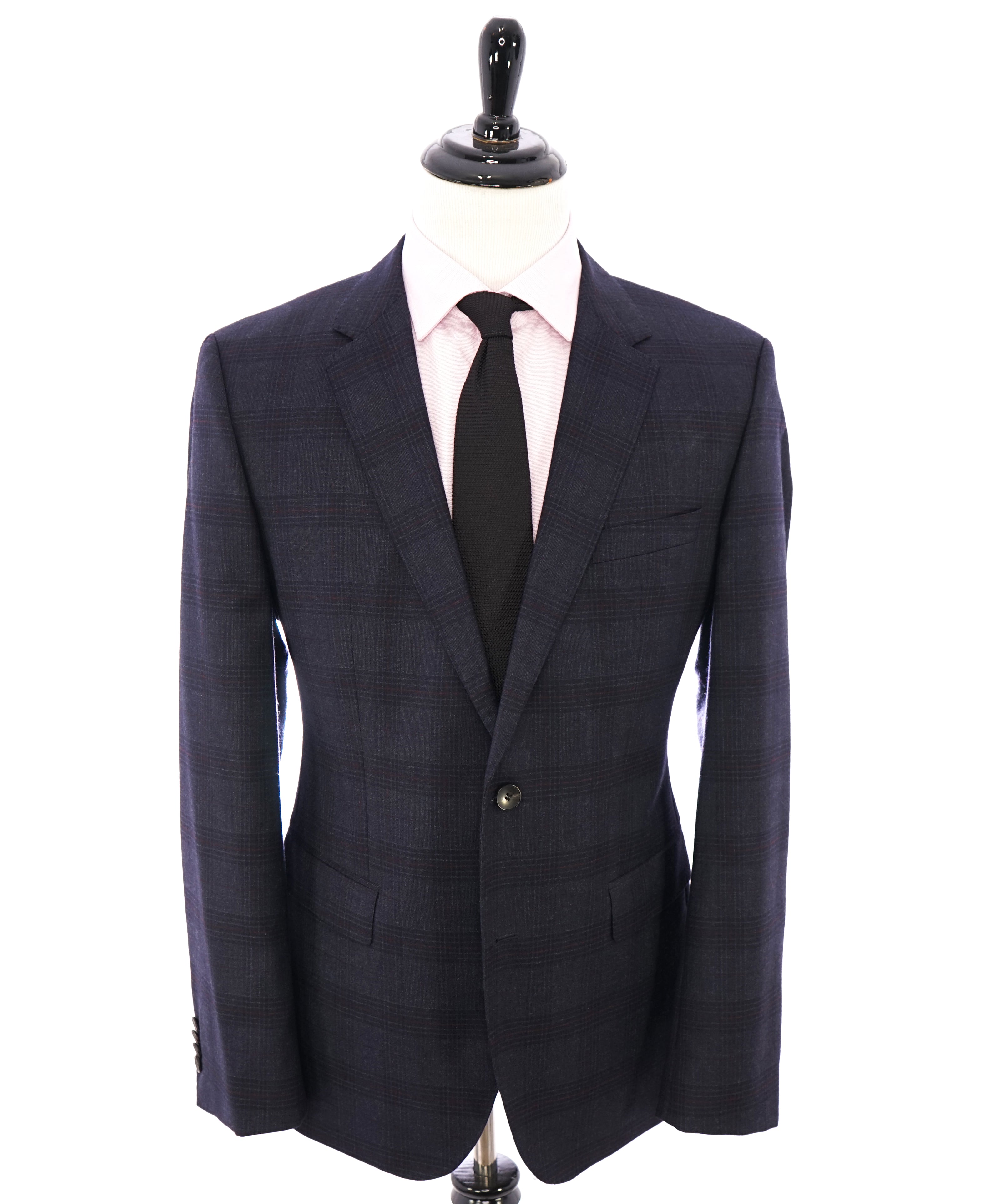 HUGO BOSS - Blue & Red Plaid Check "The Grand/Central US" Blazer - 42R