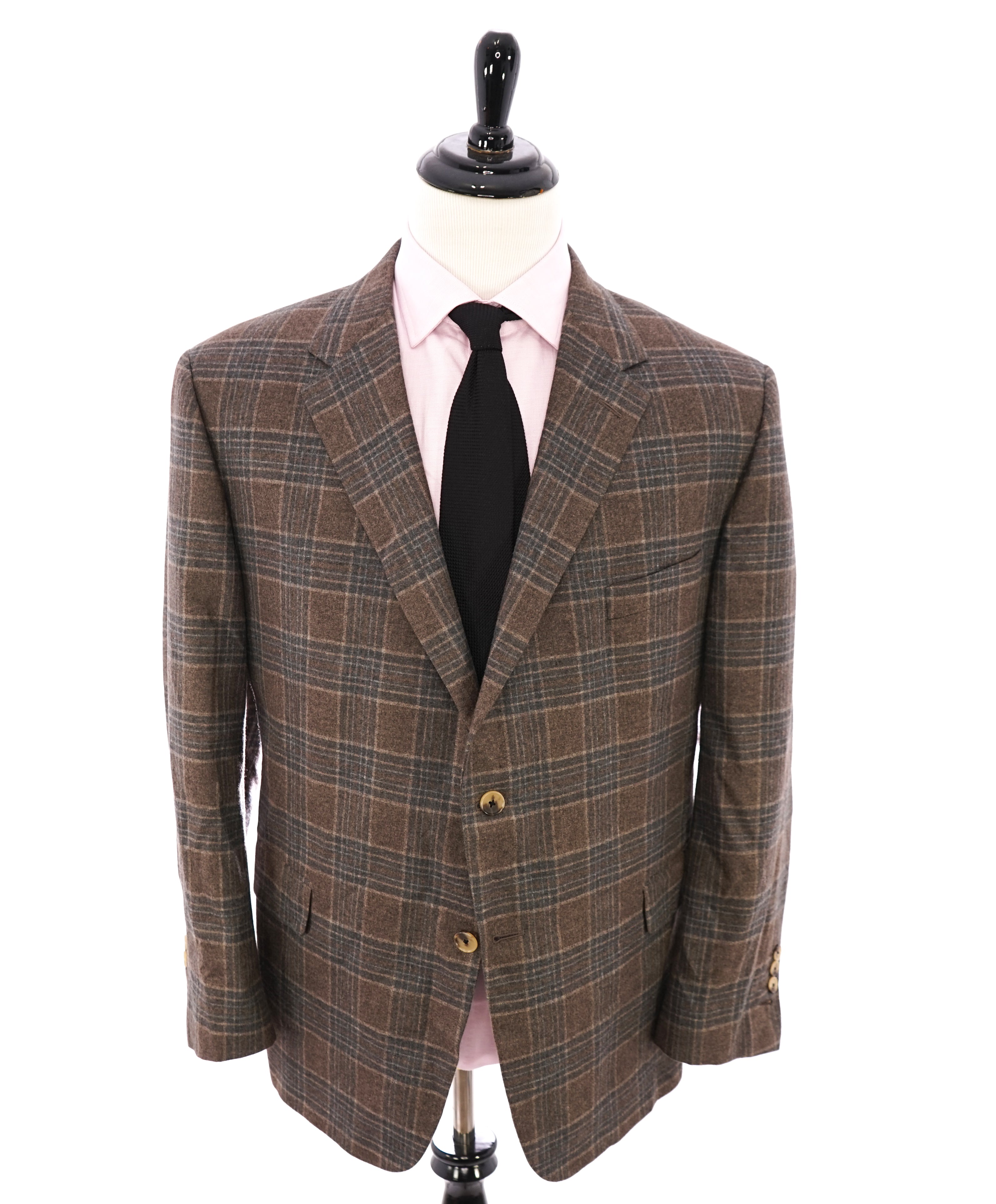 HICKEY FREEMAN / LORO PIANA - "Sunset" CASHMERE SILK Blend Plaid Check Suit - 46S