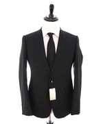 ARMANI COLLEZIONI - Black 2-Button Notch Lapel "M Line" Slim Suit - 38R