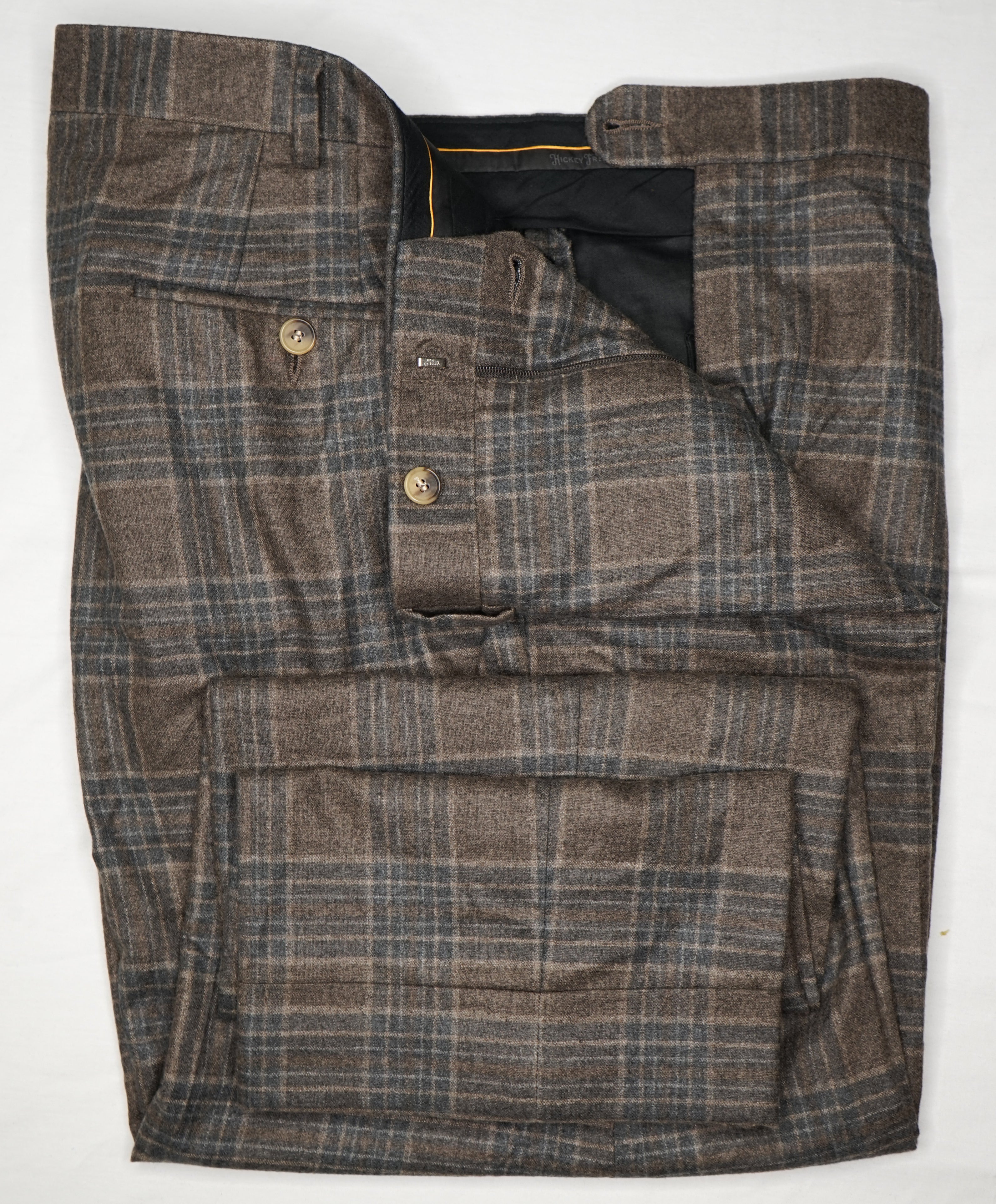 HICKEY FREEMAN / LORO PIANA - "Sunset" CASHMERE SILK Blend Plaid Check Suit - 46S