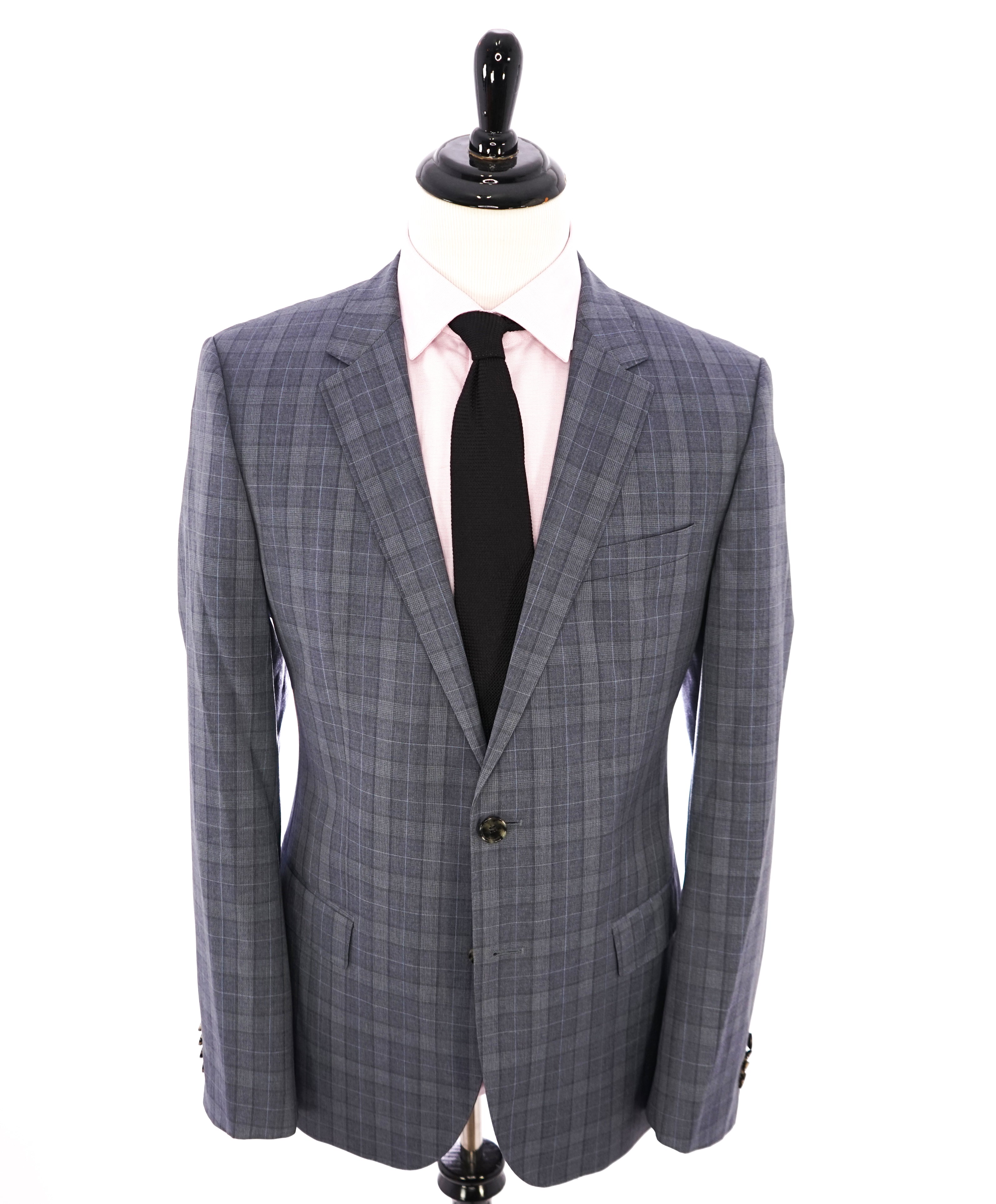 HUGO BOSS - "REDA" Italian Fabric Blue Plaid Check Super 110's Blazer - 42R