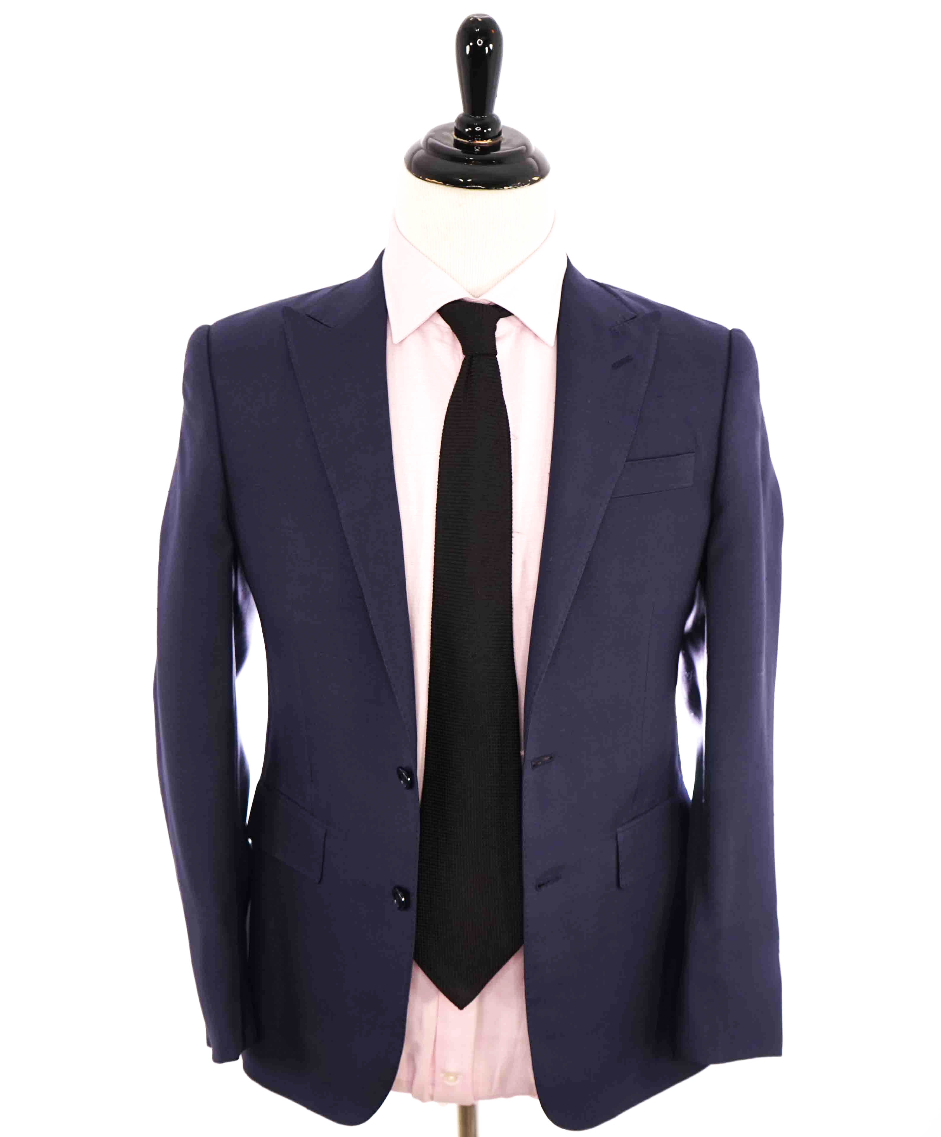 $2,695 RALPH LAUREN PURPLE LABEL - *SILK* Textured Blue Blazer - 36S