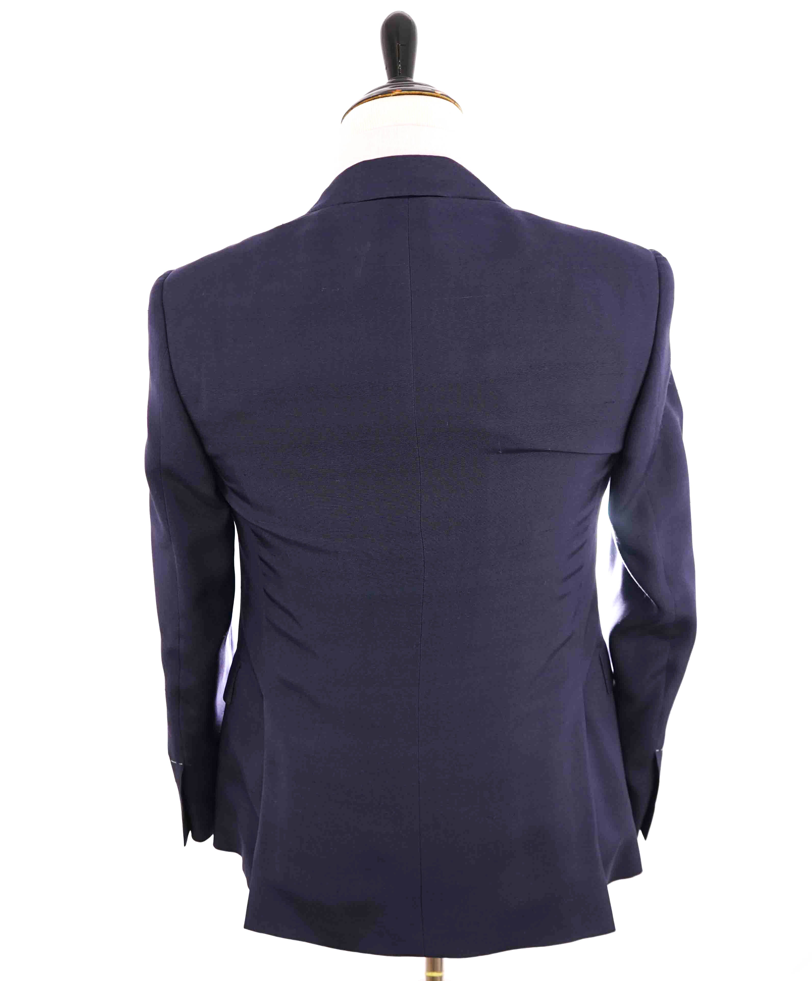 $2,695 RALPH LAUREN PURPLE LABEL - *SILK* Textured Blue Blazer - 36S