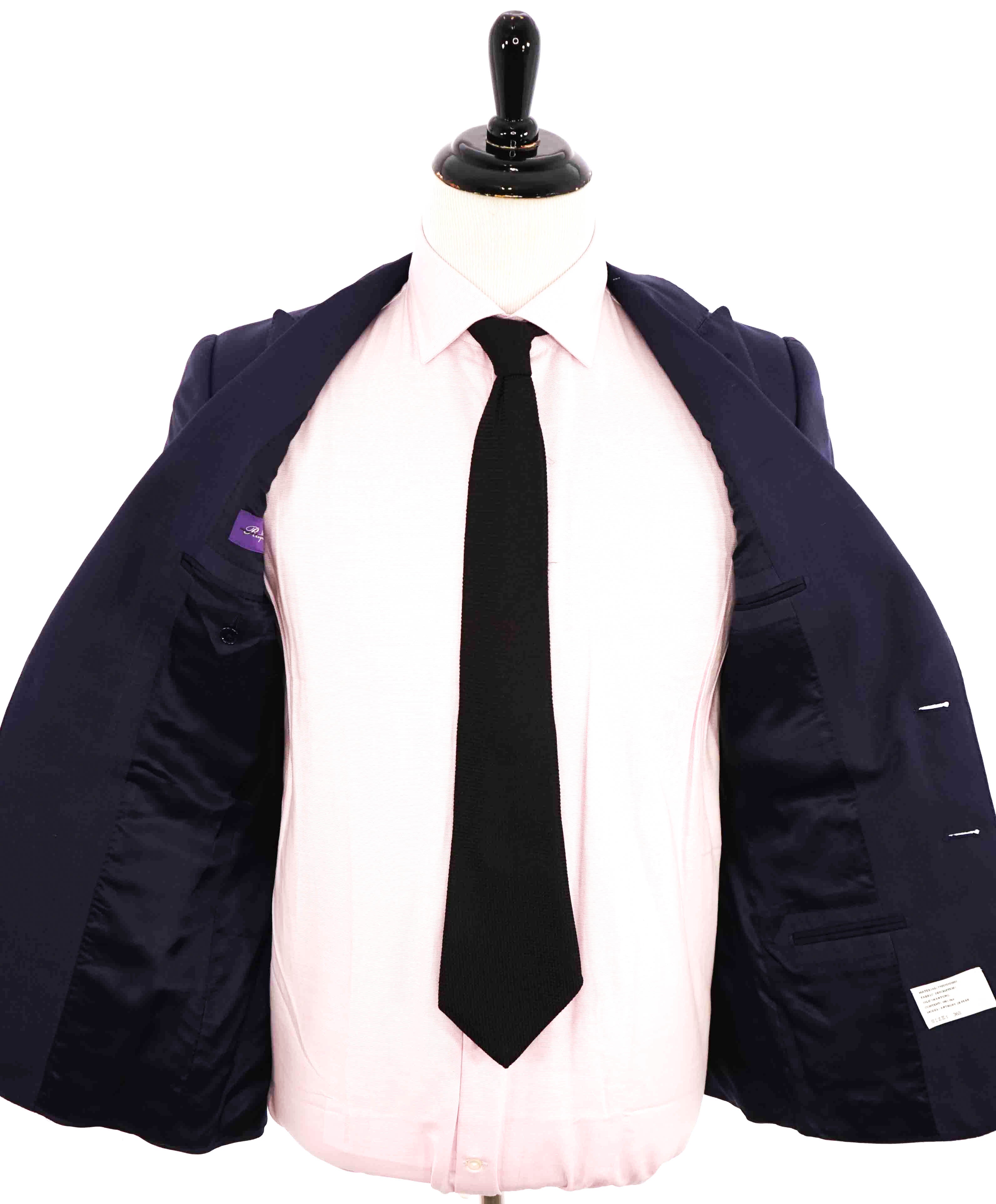 $2,695 RALPH LAUREN PURPLE LABEL - *SILK* Textured Blue Blazer - 36S