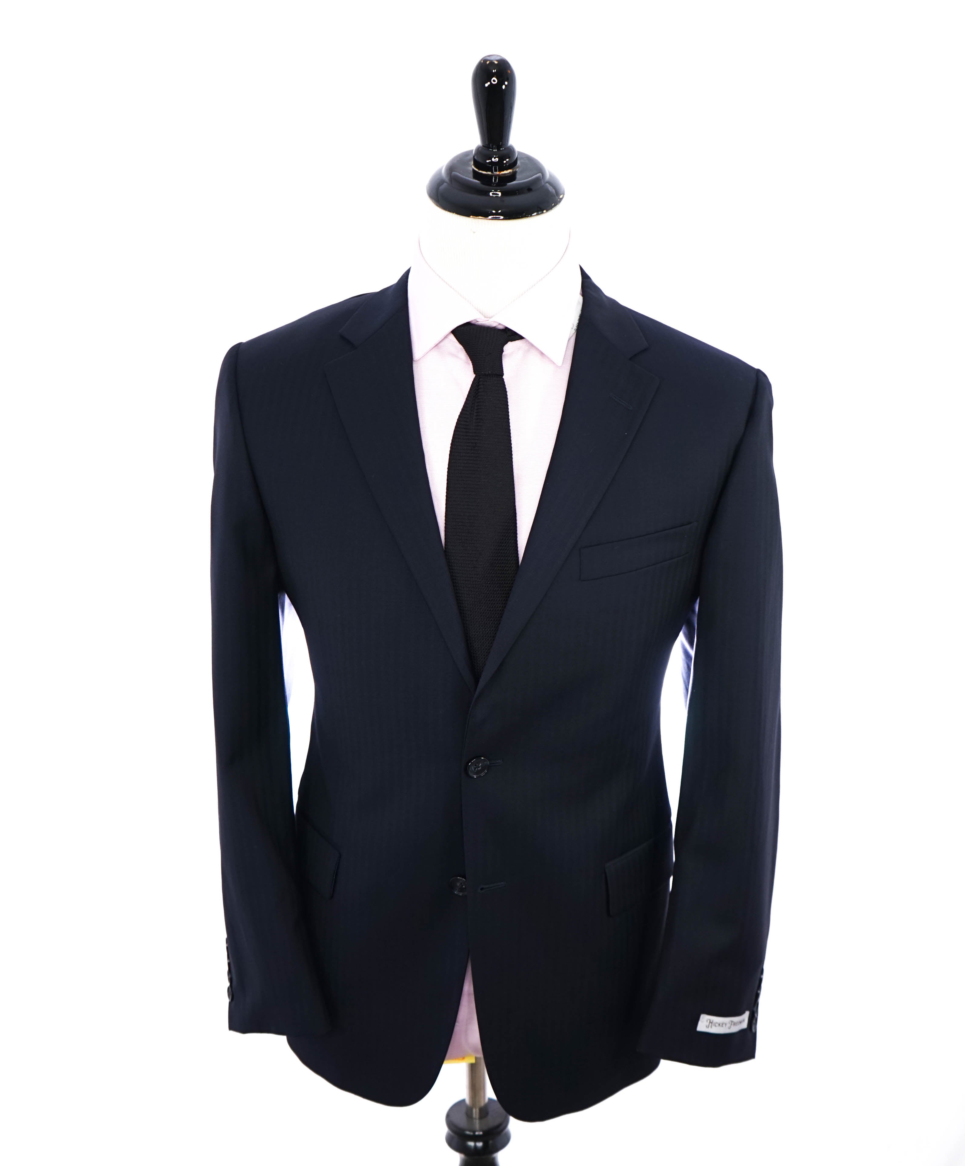 HICKEY FREEMAN - Blue Tonal HERRINGBONE Wool "Milburn ii" Suit USA - 42R