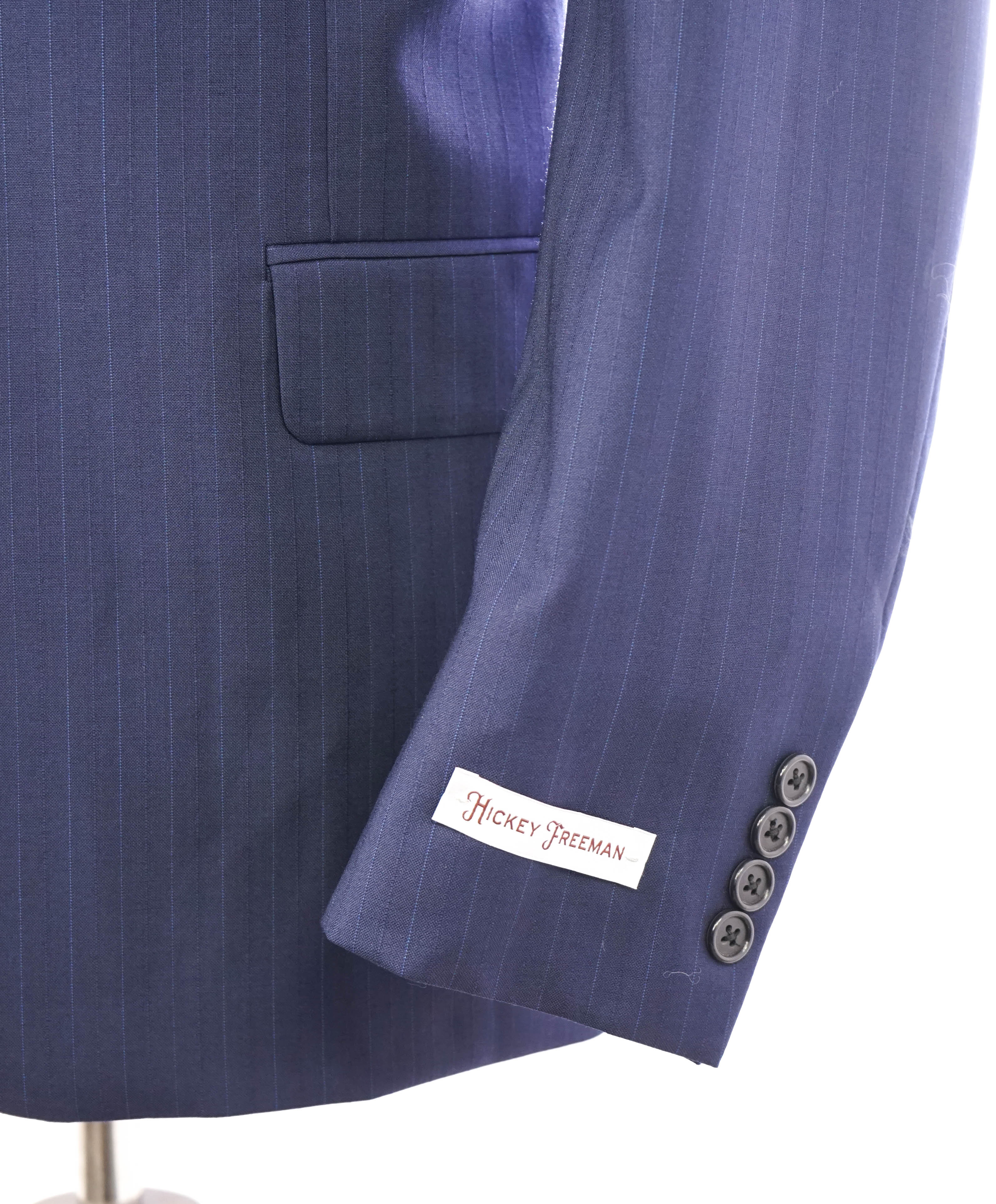 HICKEY FREEMAN - Blue on Blue Pencil Stripe Wool "Milburn ii" Suit USA - 44R