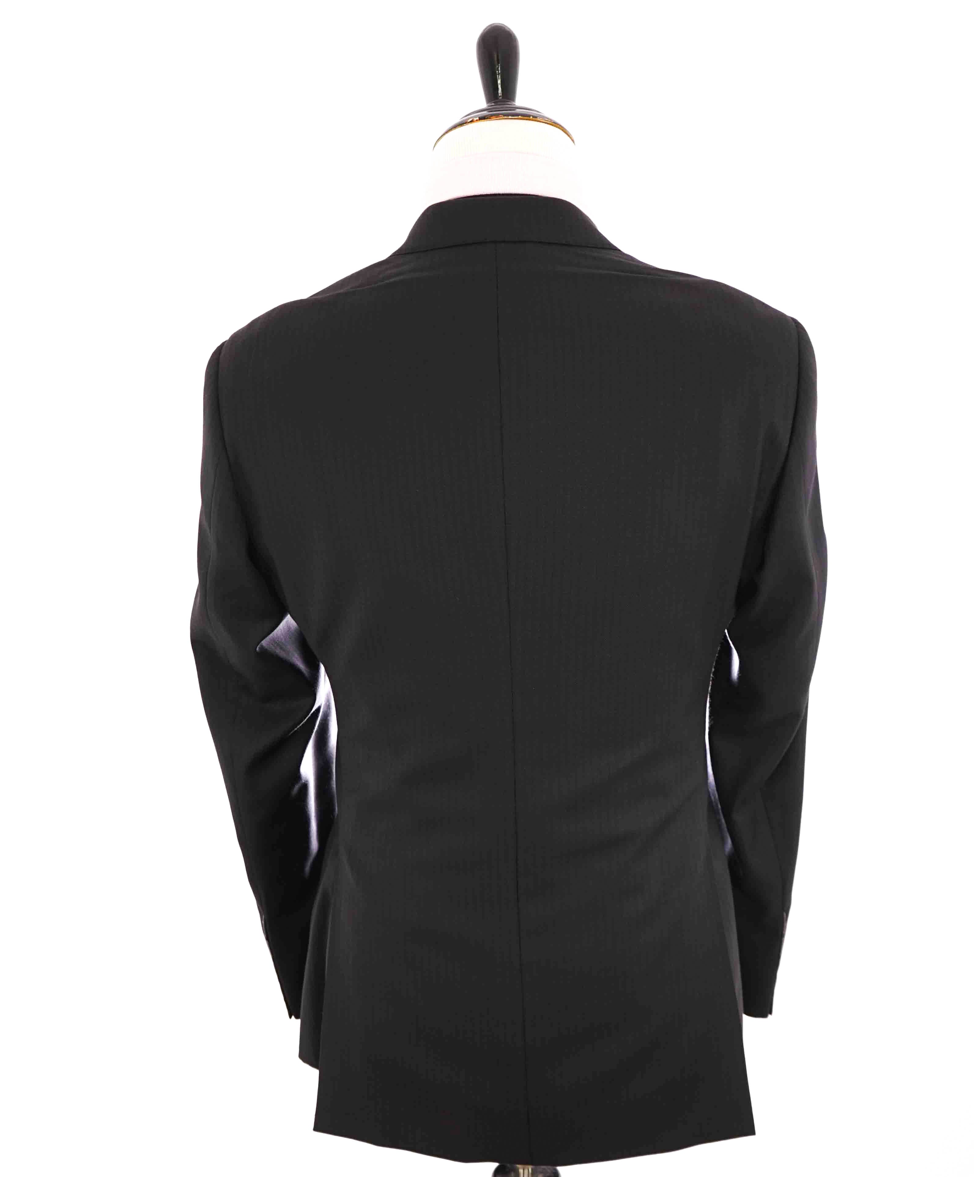 $2,995 GIORGIO ARMANI - “SOFT” Textured Royal Oxford Weave Black Blazer - 40R