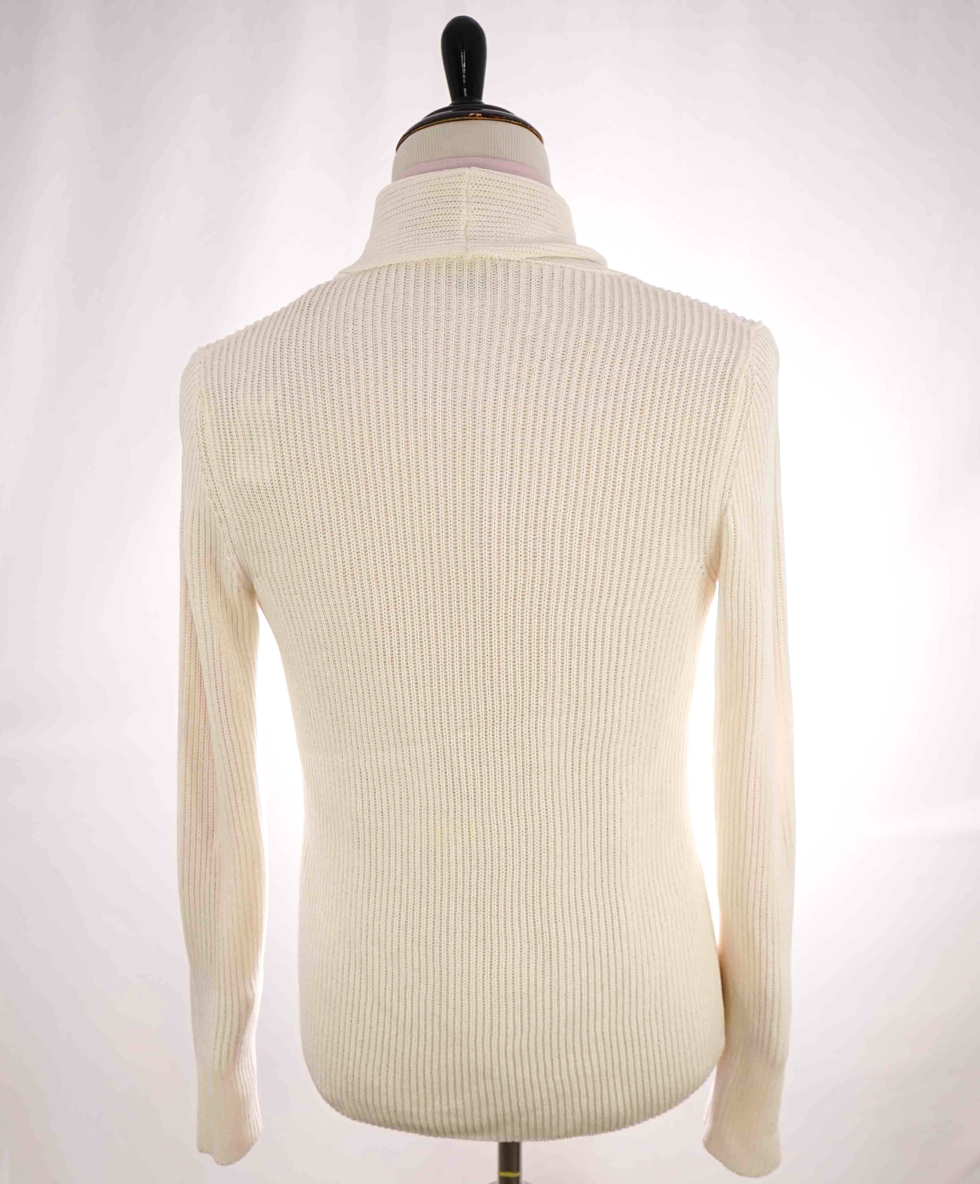 $795 ELEVENTY - Double Breasted White Knit  Sweater Jacket Blazer - Medium