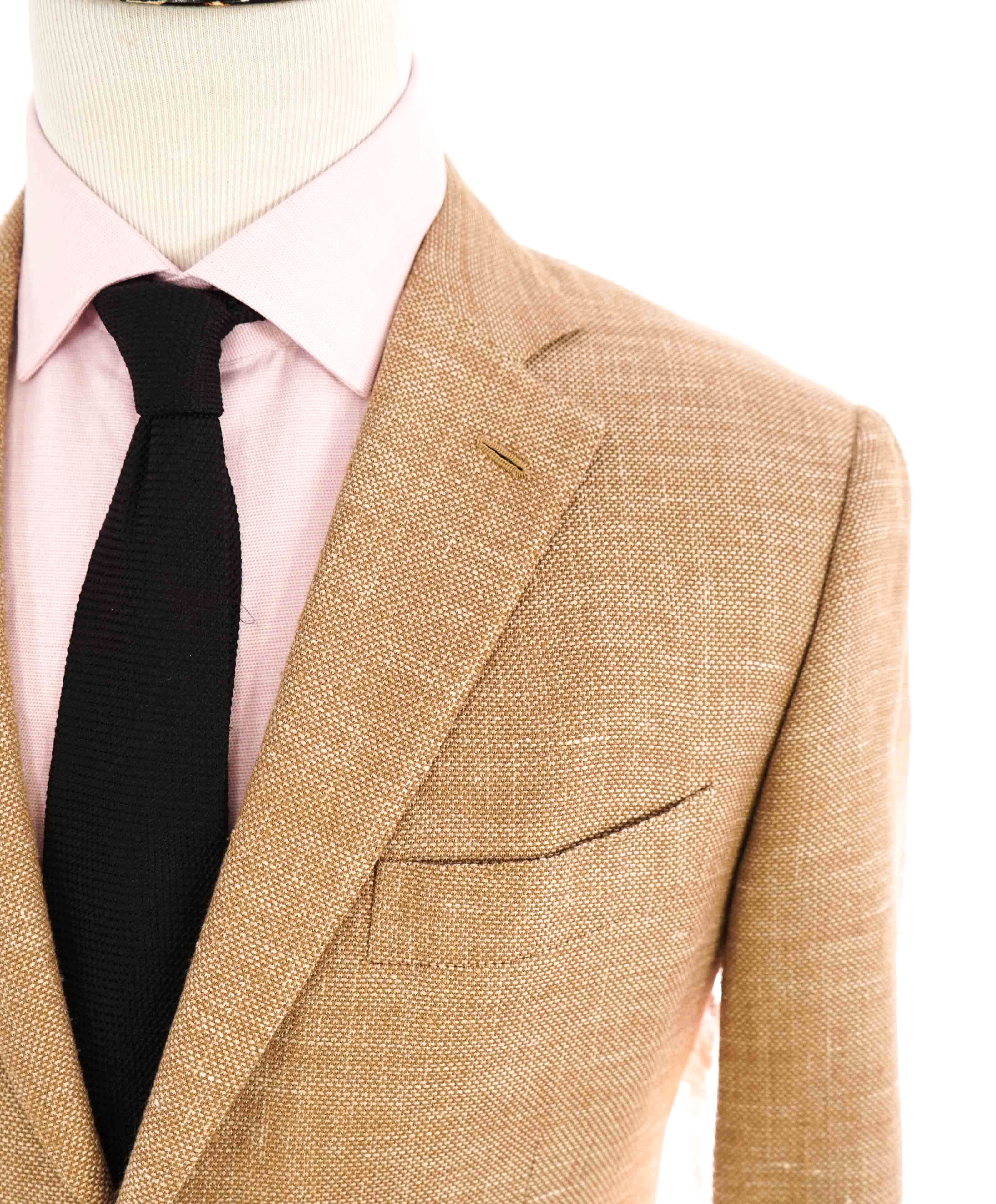 $2,995 ISAIA - *1 Of 1*  "AQUASPIDER S" Camel Wool/Silk/Linn/Cashmere Blazer- 44R