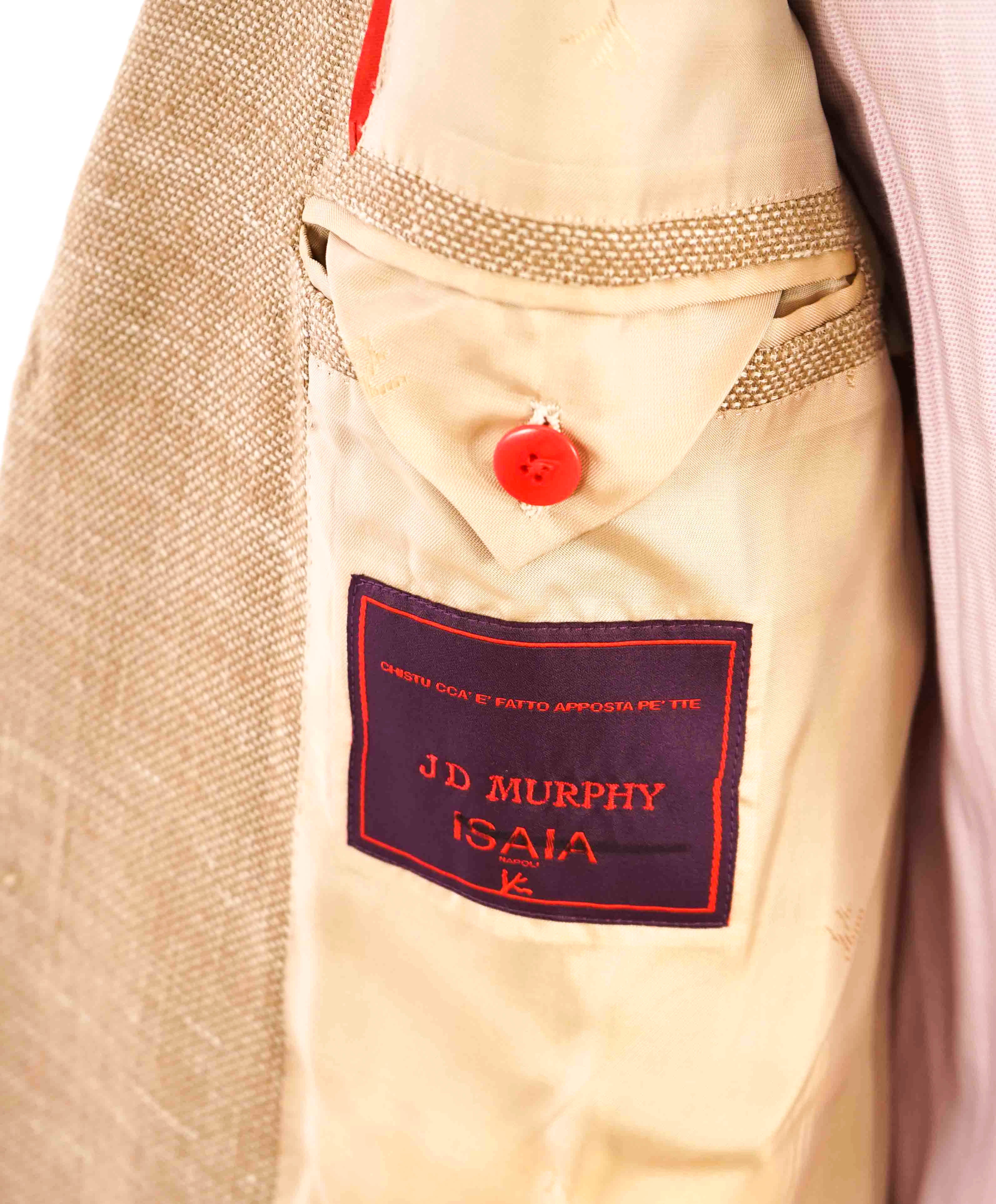 $2,995 ISAIA - *1 Of 1*  "AQUASPIDER S" Camel Wool/Silk/Linn/Cashmere Blazer- 44R