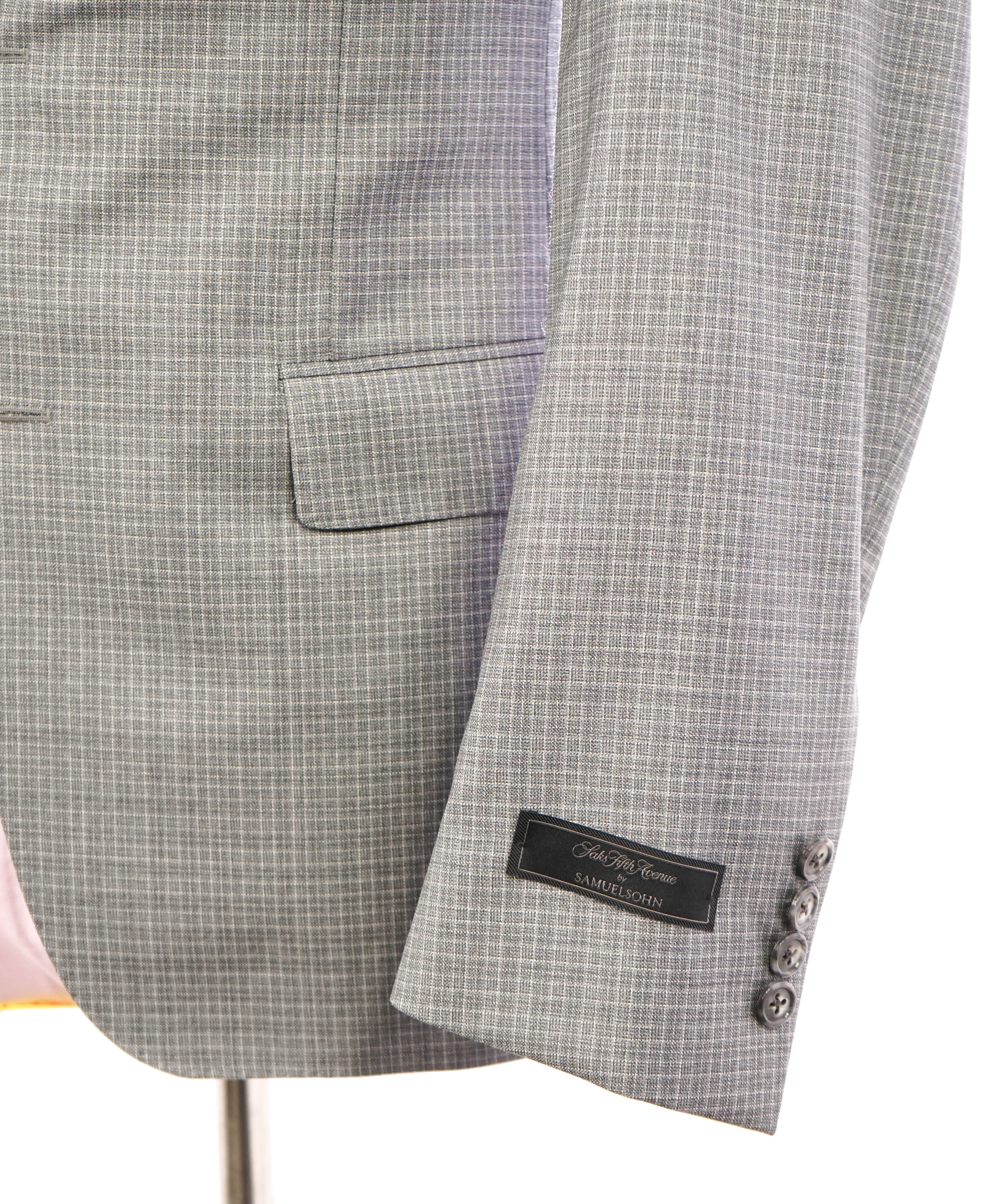 SAMUELSOHN - "SB YARDLEY" Gray Micro Check Super 130's Suit - 38R