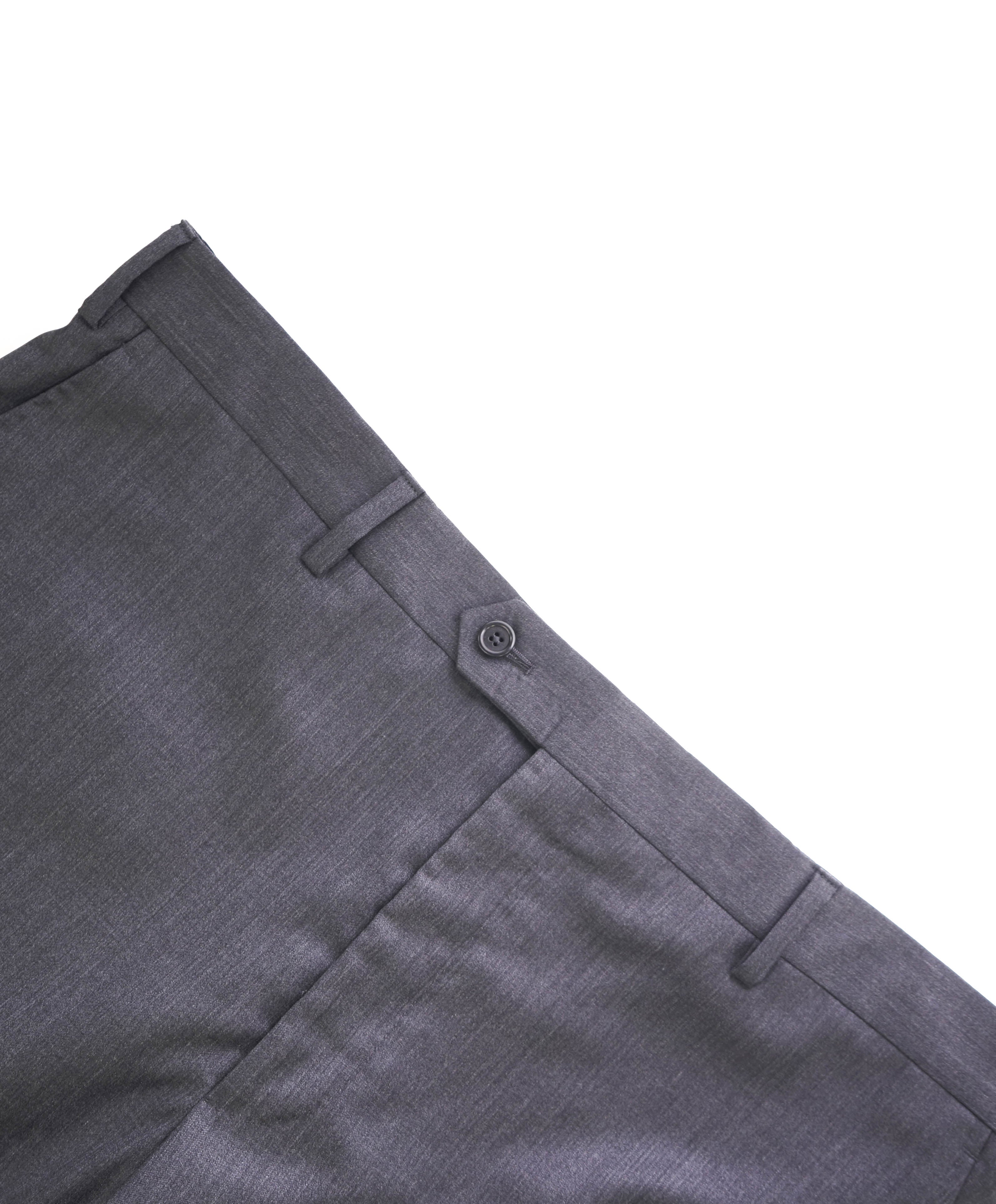 SAKS FIFTH AVE - Charcoal Wool & Silk MADE IN ITALY Flat Front Dress Pants - 38W