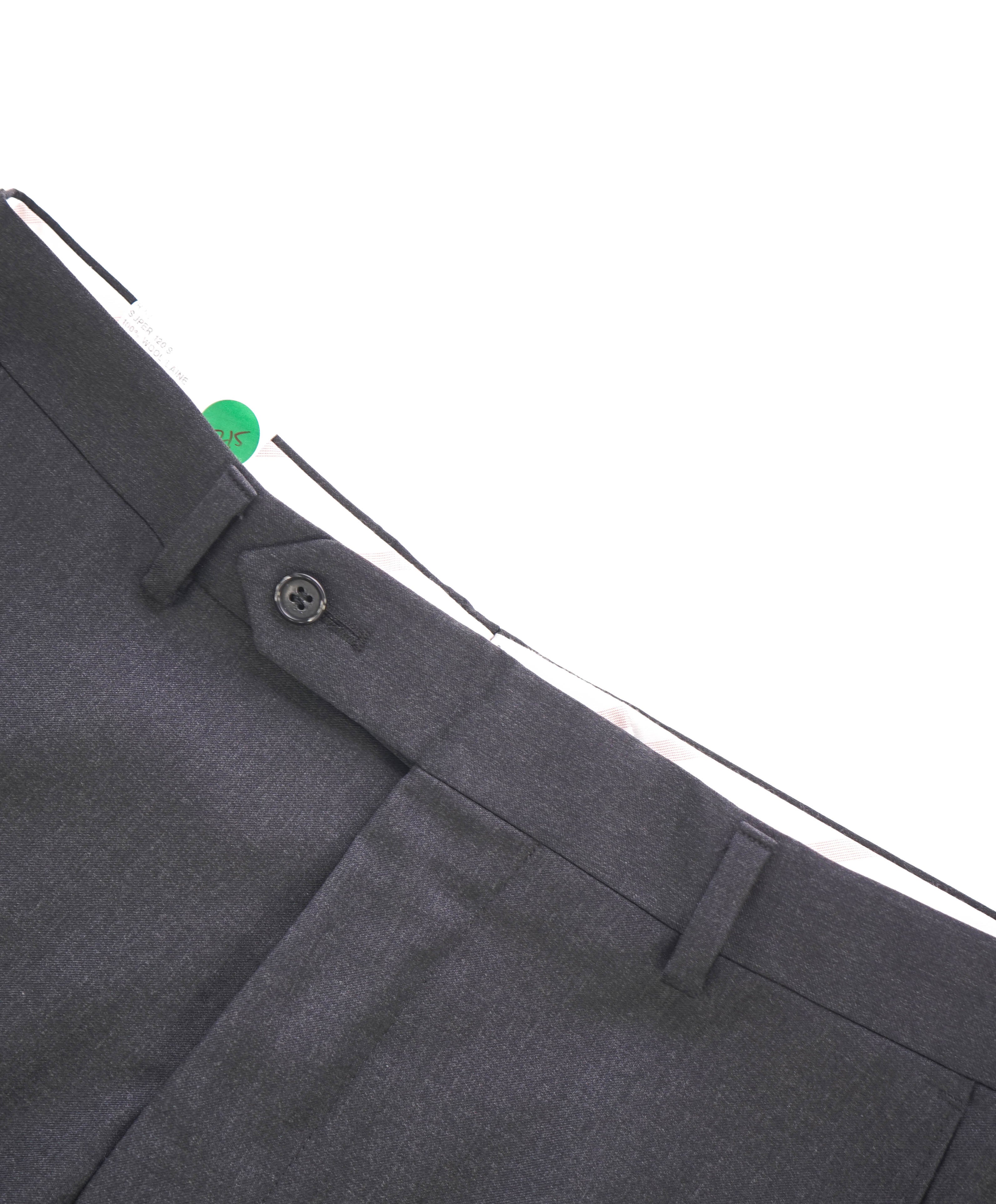 SAMUELSOHN - "Super 120's" Solid Charcoal Gray Solid Flat Front Pants - 30W