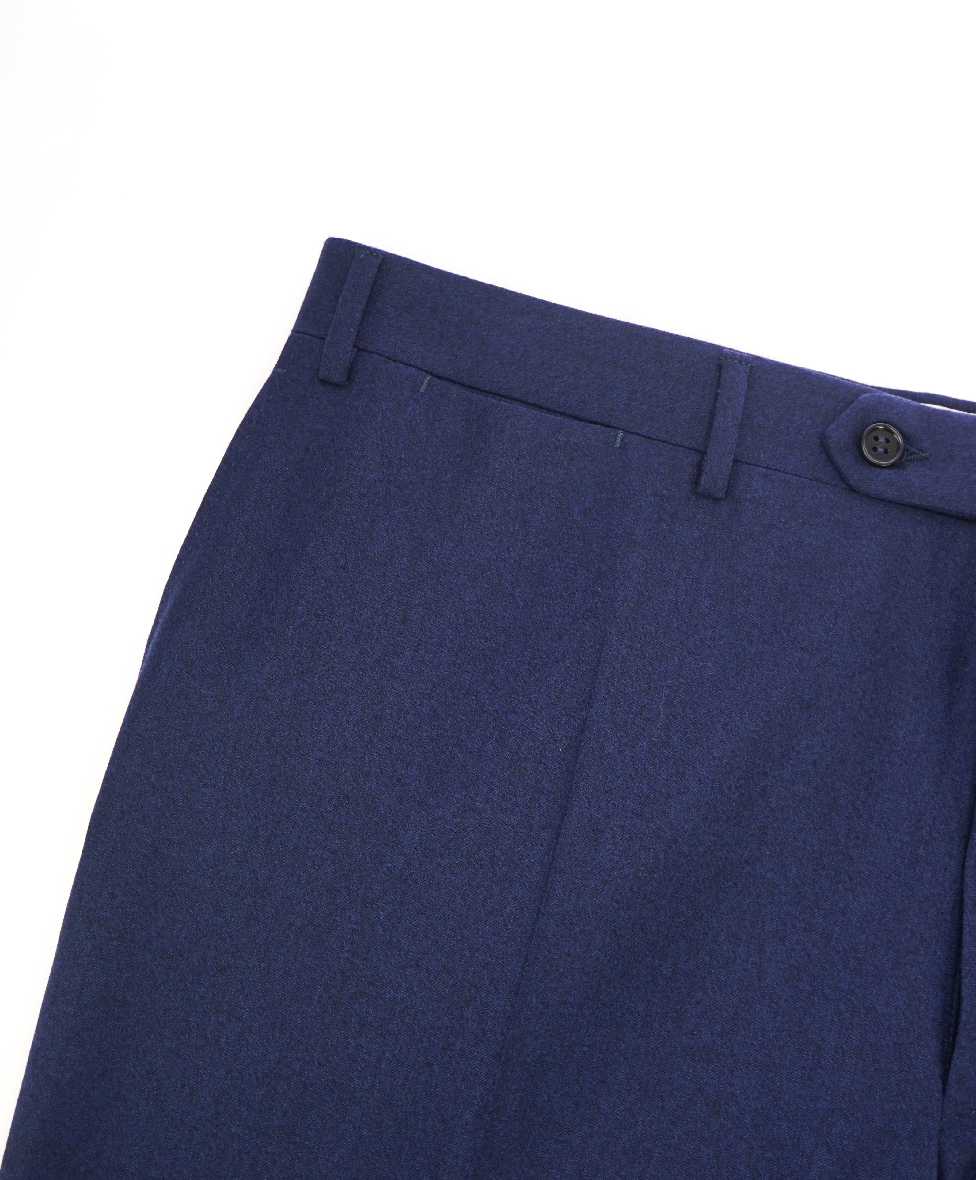 CANALI - Royal Blue Textured Flannel Flat Front Dress Pants - 40W