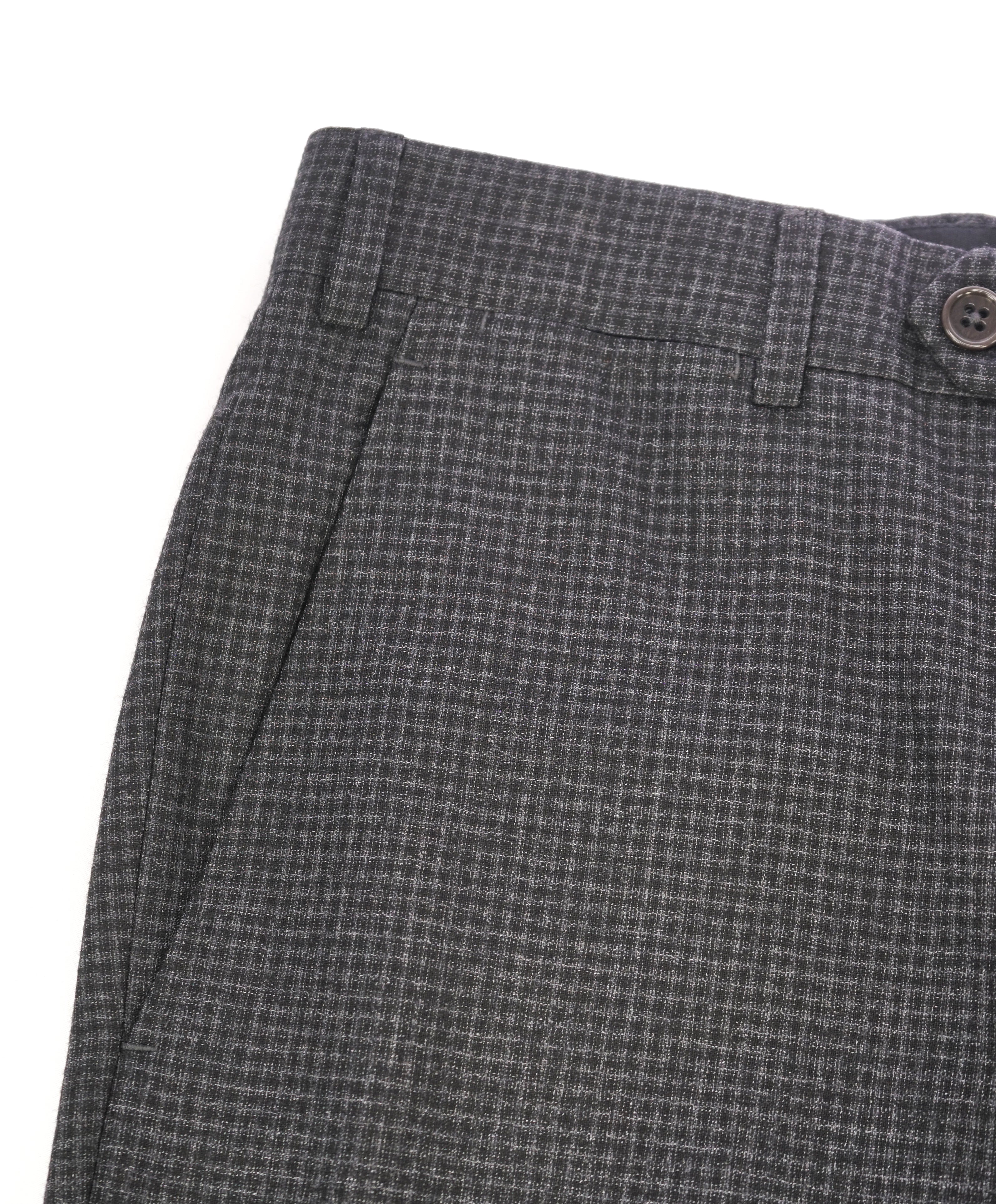 ARMANI COLLEZIONI - Tonal Gray Micro Check Plaid Flat Front Dress Pants - 32W