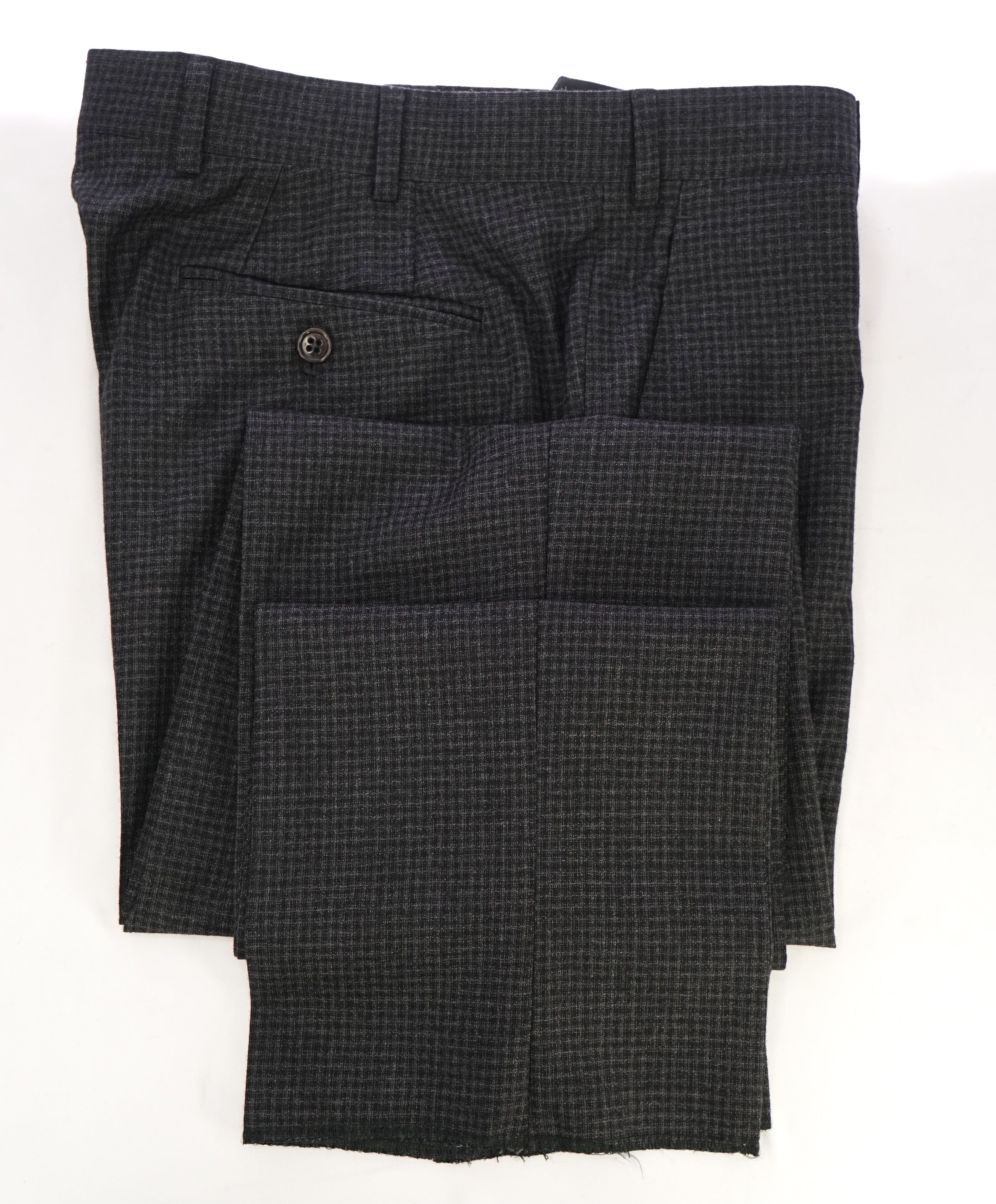 ARMANI COLLEZIONI - Tonal Gray Micro Check Plaid Flat Front Dress Pants - 32W