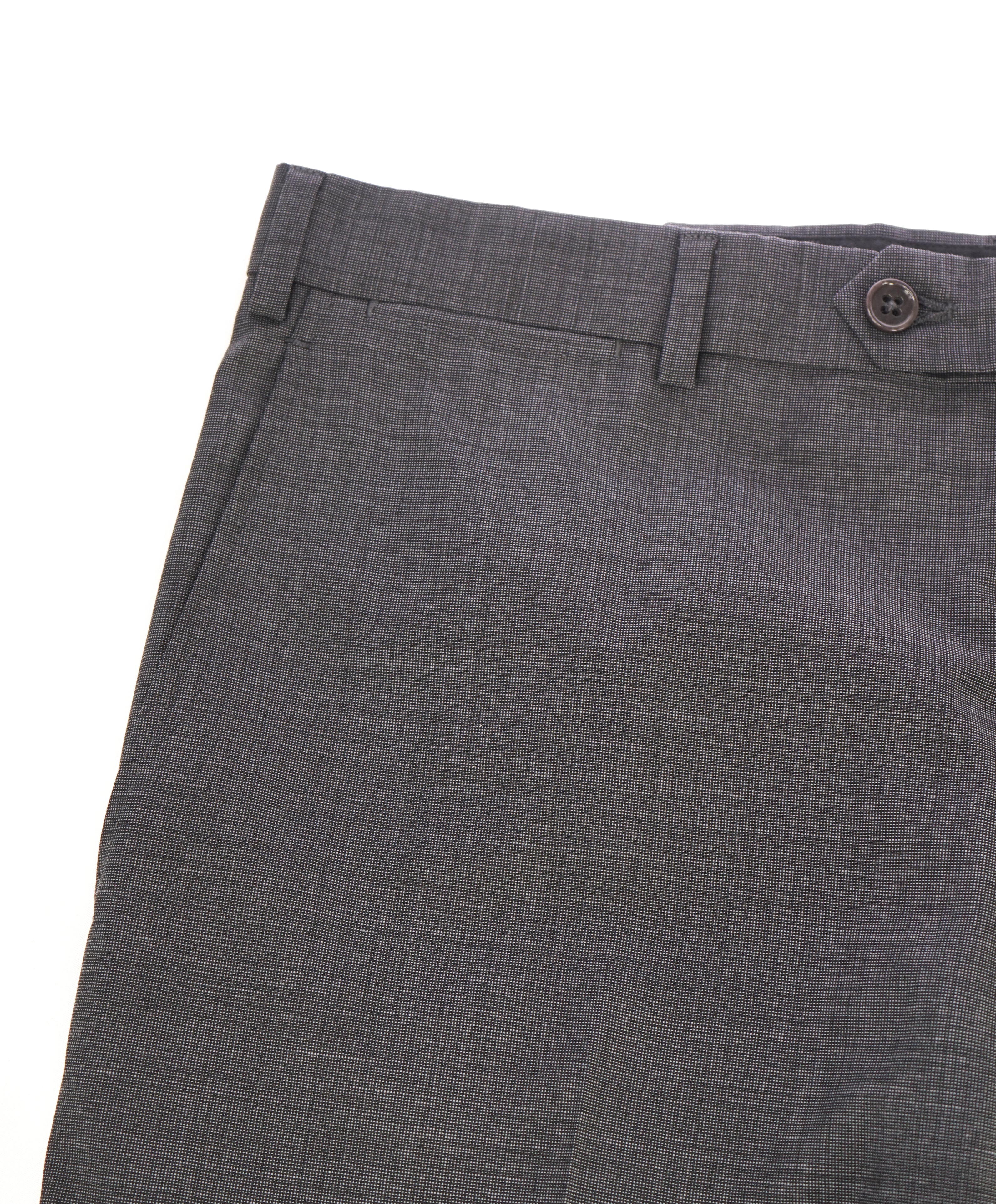 ARMANI COLLEZIONI - Gray Pindot Textured Flat Front Dress Pants - 37W