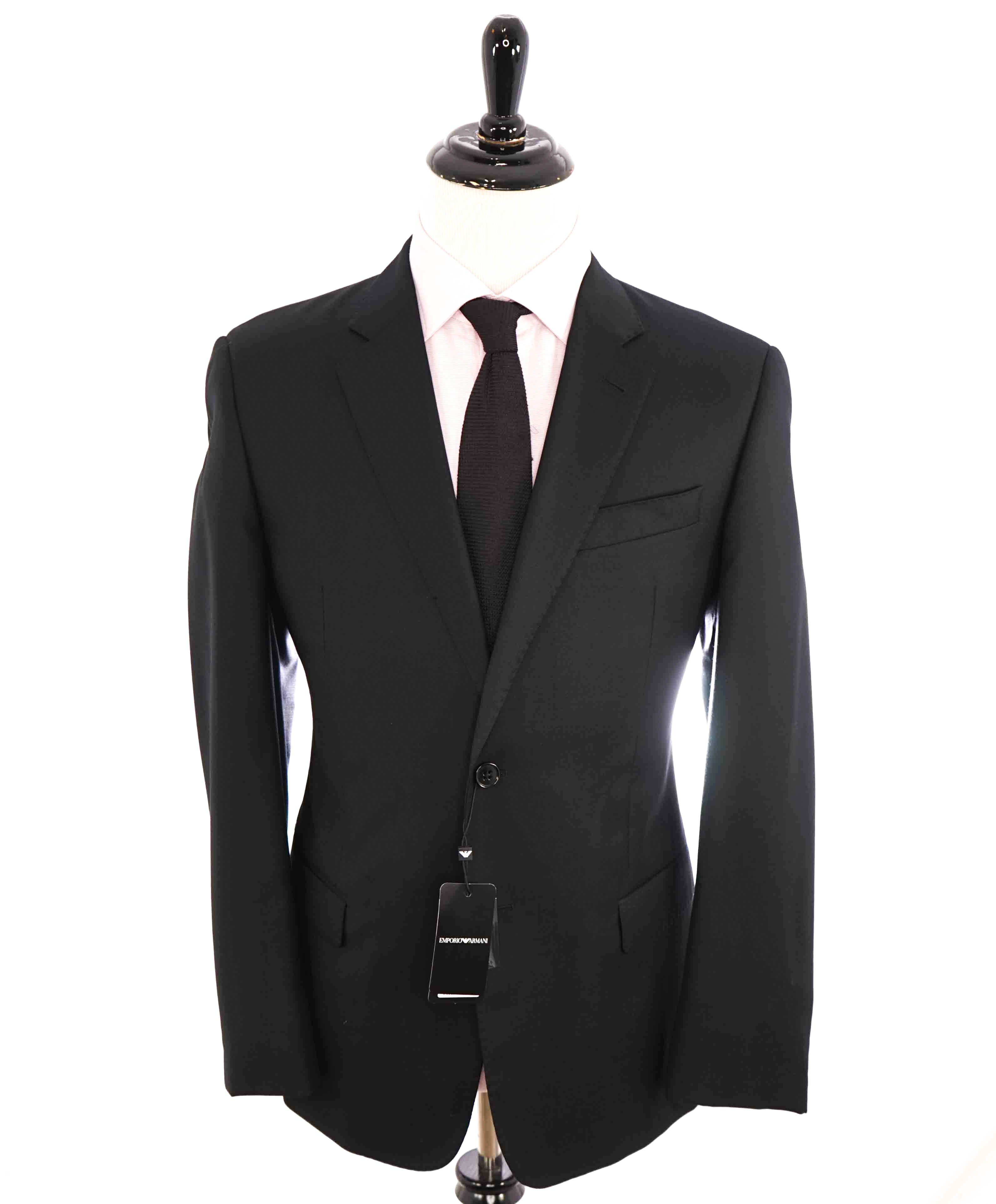 $1,595 EMPORIO ARMANI- Black *G lIne* Royal Weave Blazer - 42R