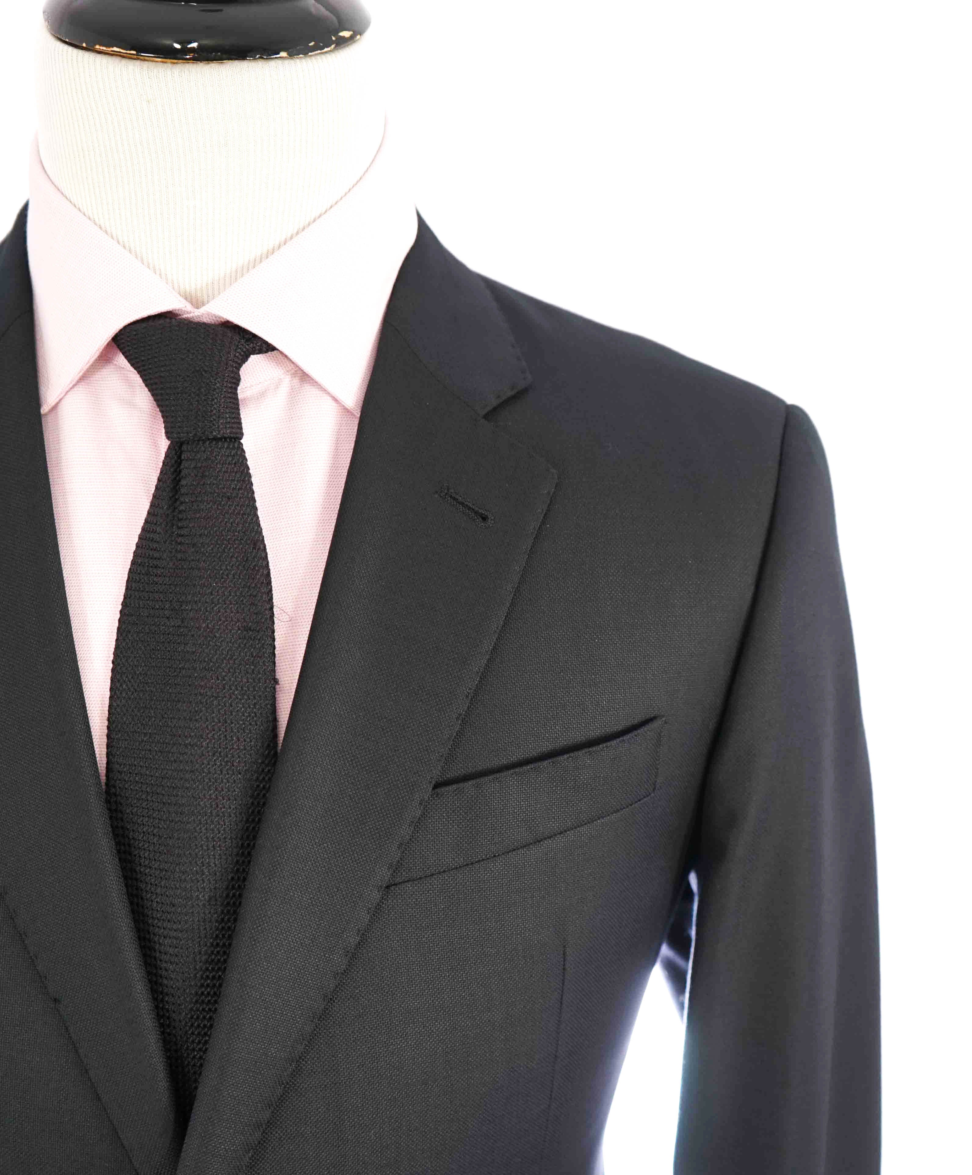 $1,595 EMPORIO ARMANI- Black *G lIne* Royal Weave Blazer - 42R