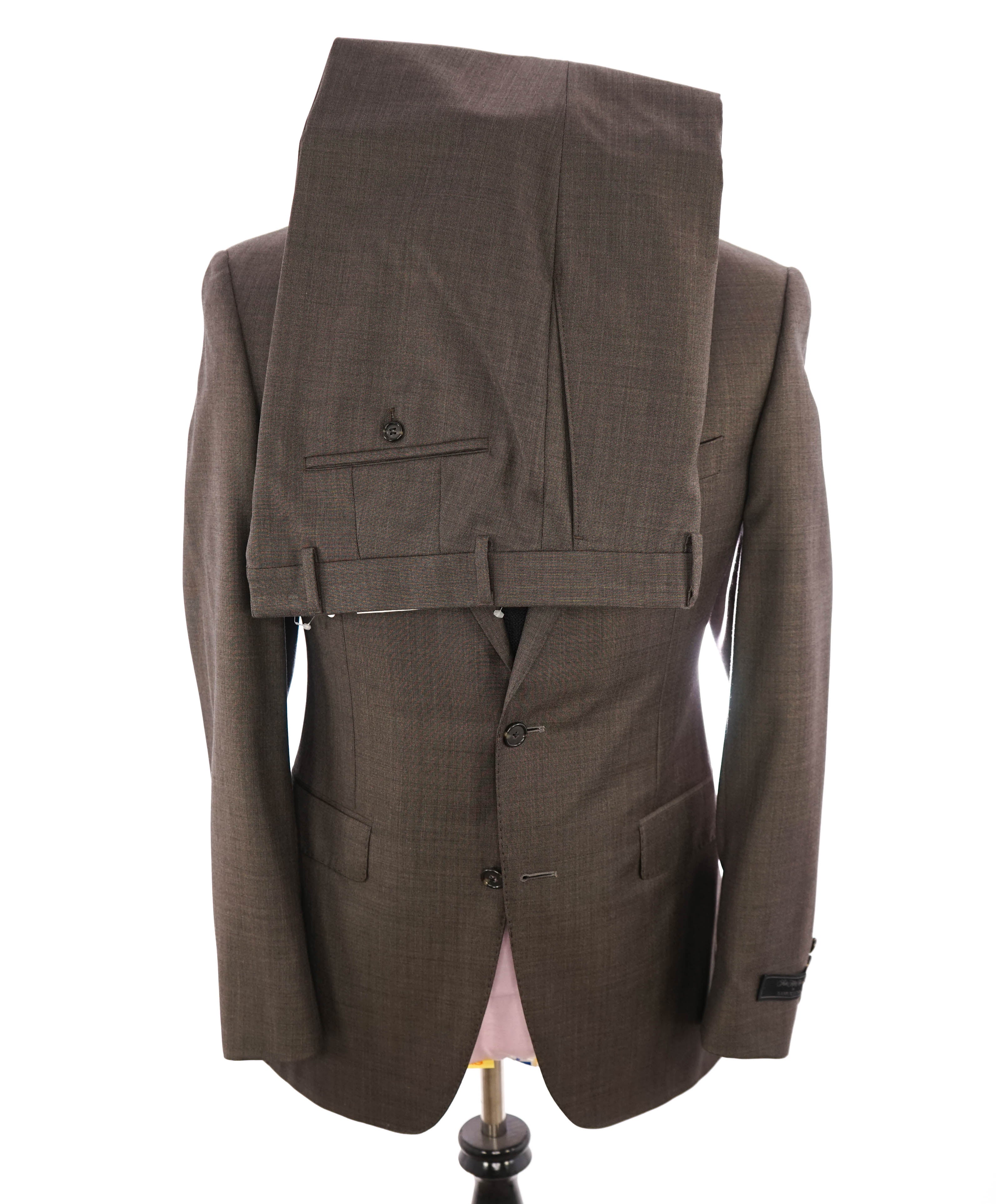 SAMUELSOHN - For SFA Super 110's Notch Lapel Medium Brown Suit - 40R