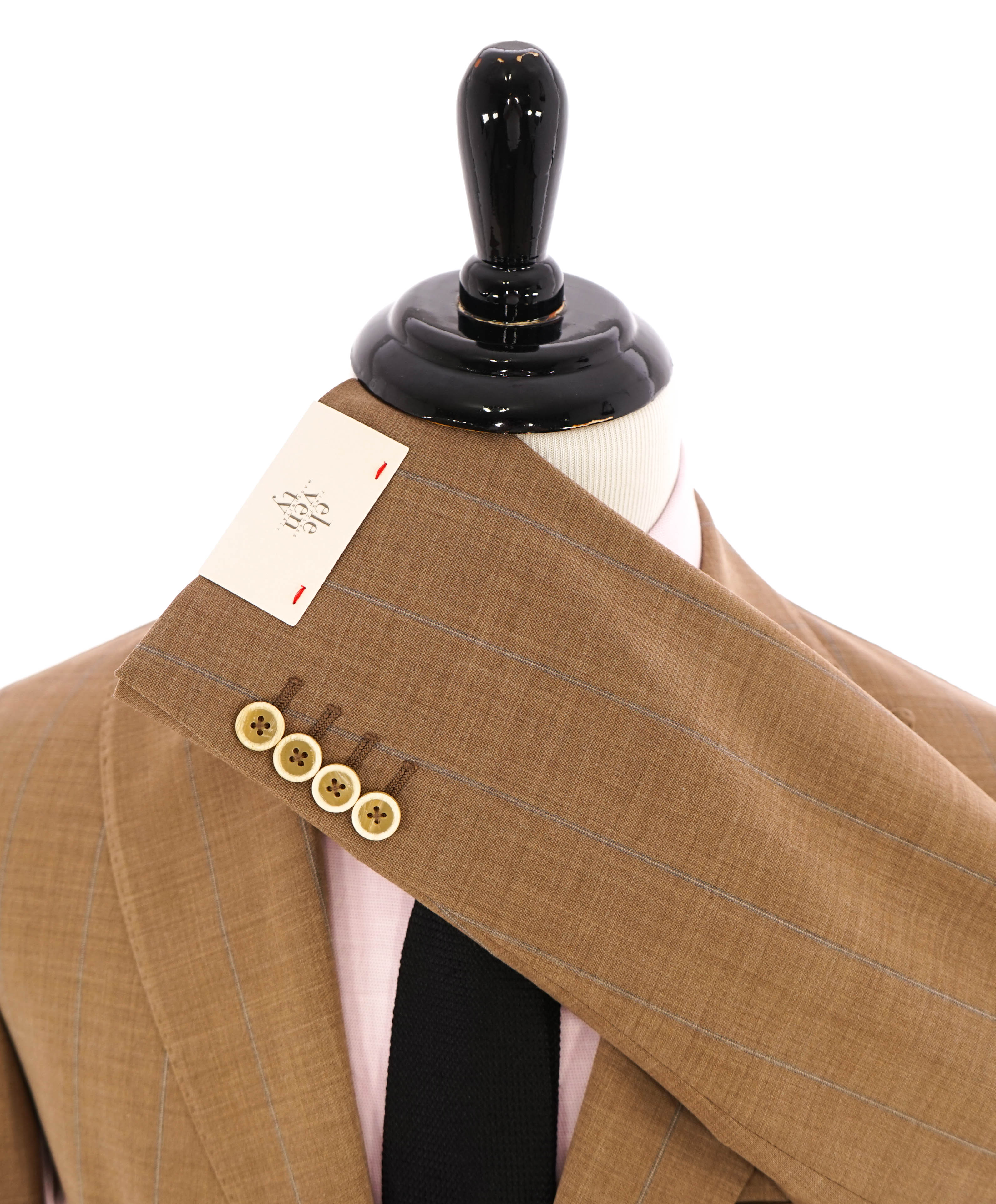 ELEVENTY - Peak Lapel Brown & Baby Blue Stripe Semi-Lined Suit - 42 US (52EU)