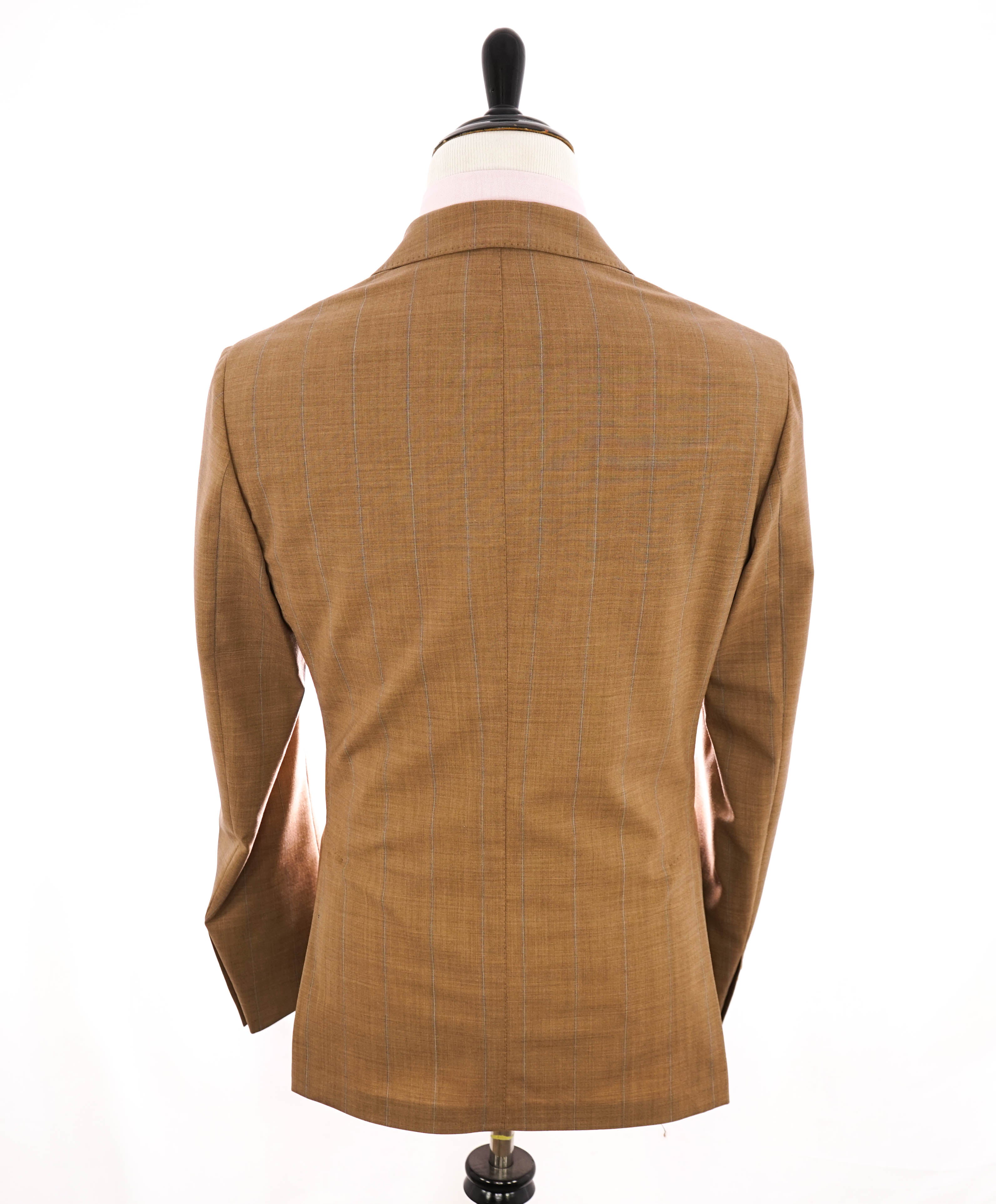 ELEVENTY - Peak Lapel Brown & Baby Blue Stripe Semi-Lined Suit - 42 US (52EU)