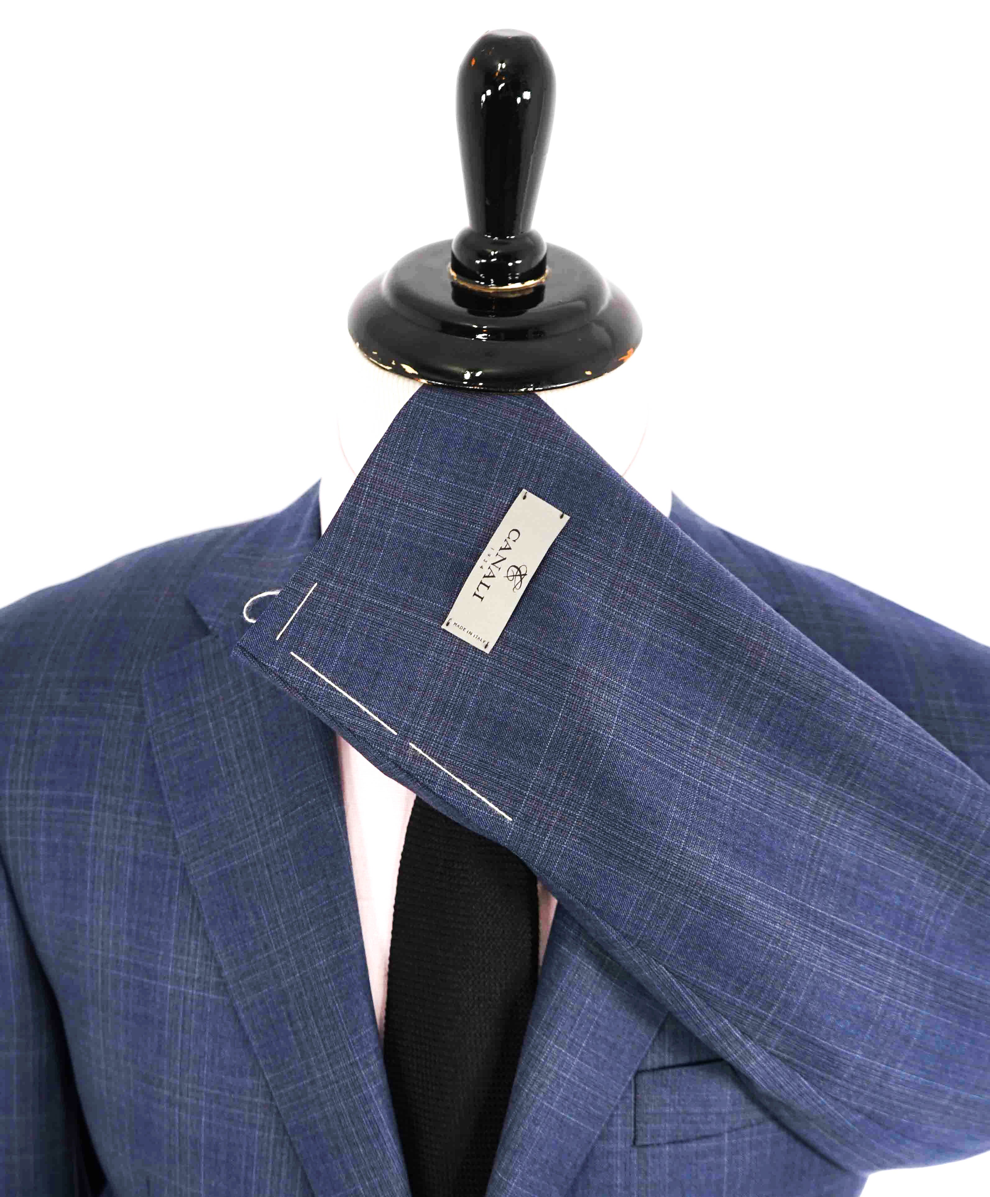 $1,895 CANALI - Blue Check Plaid Blazer - 42R