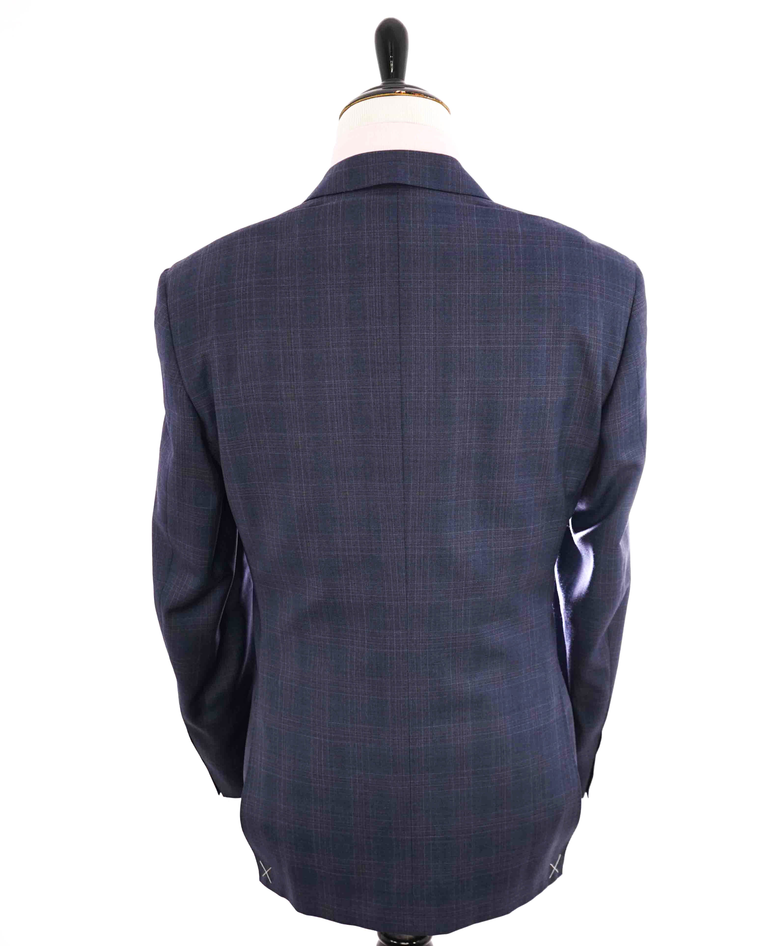 $1,895 CANALI - Blue Check Plaid Blazer - 42R