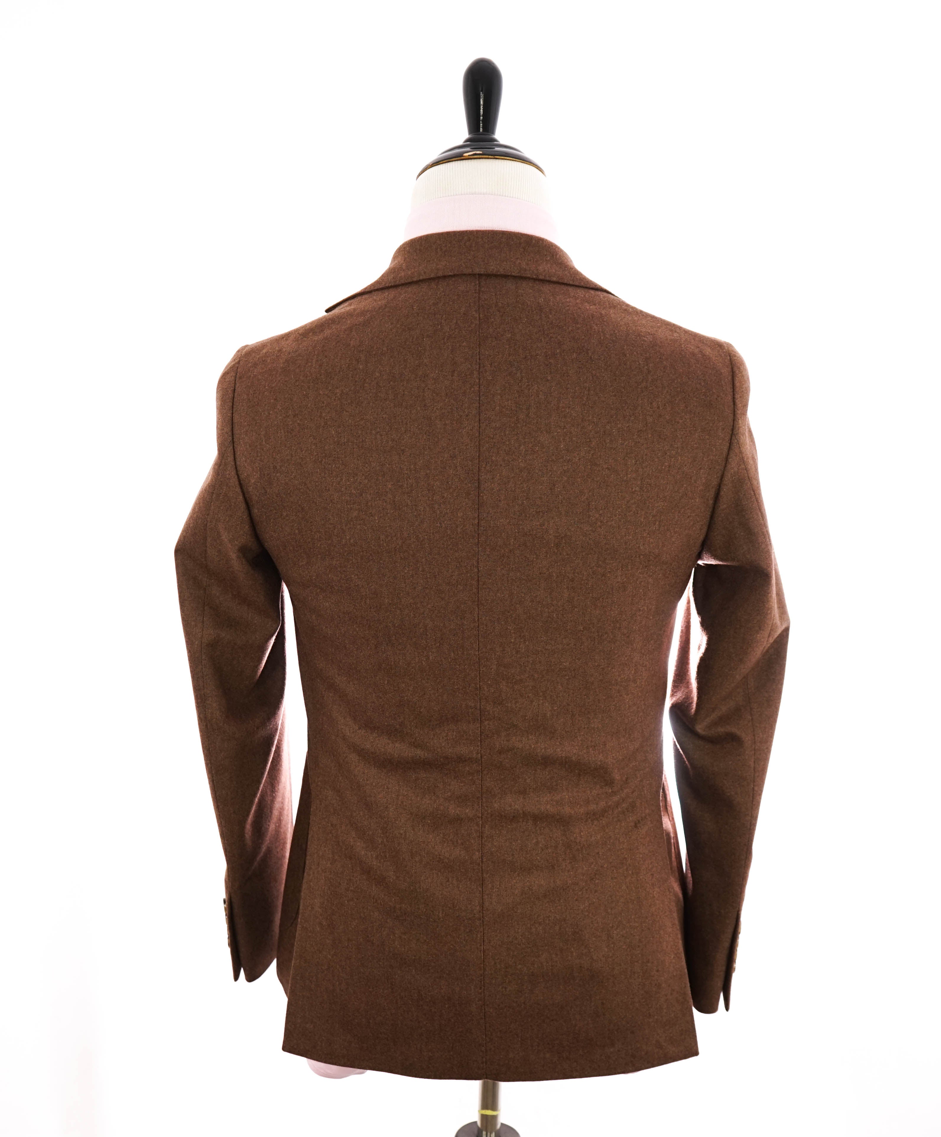 ELEVENTY - "CASHMERE" Brown Flannel Patch Pocket Semi-Lined Suit - 36 (46 EU)