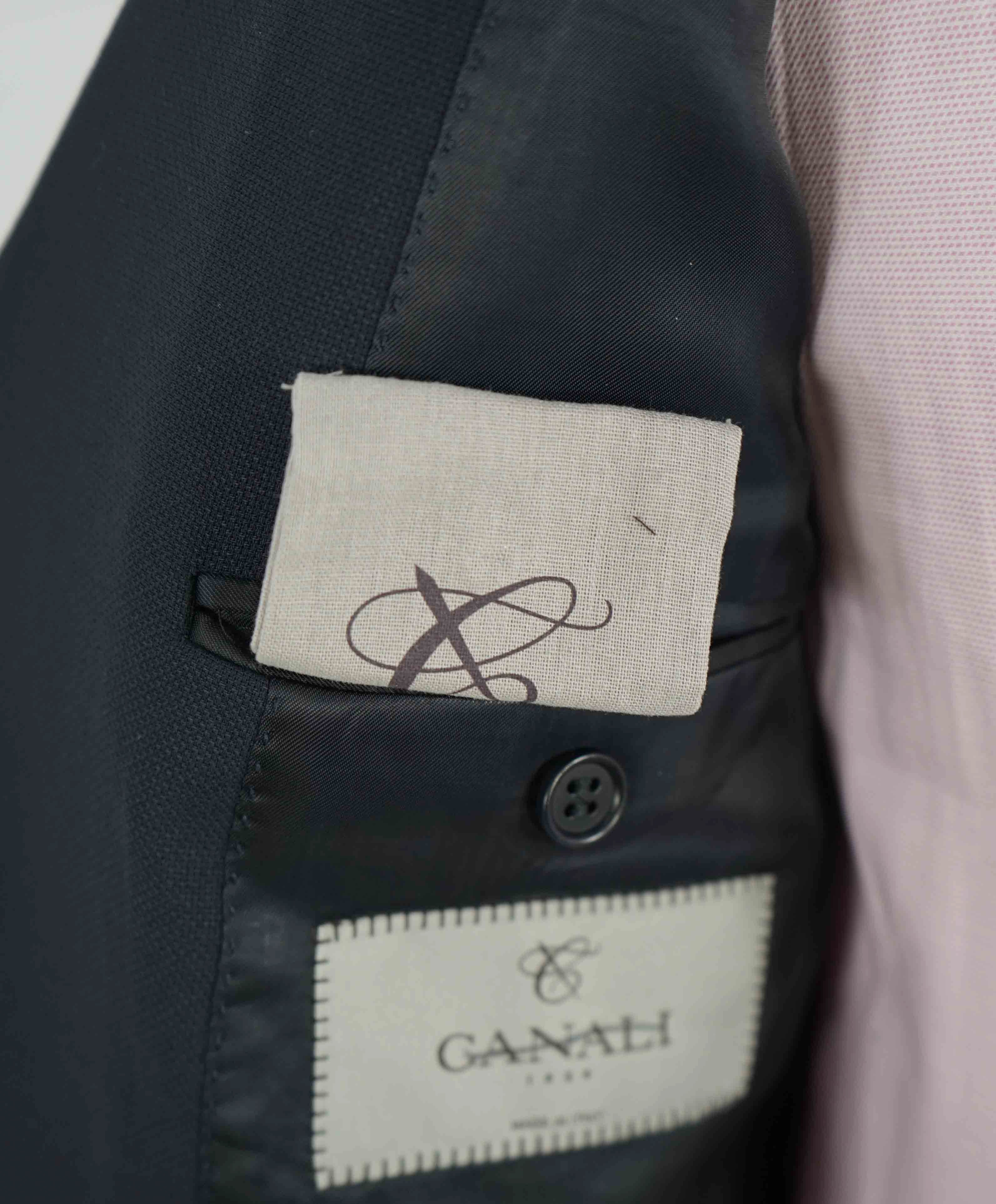 $1,895 CANALI - "TRAVEL WATER RESISTANT" Navy Royal Weave Wool Blazer - 48R