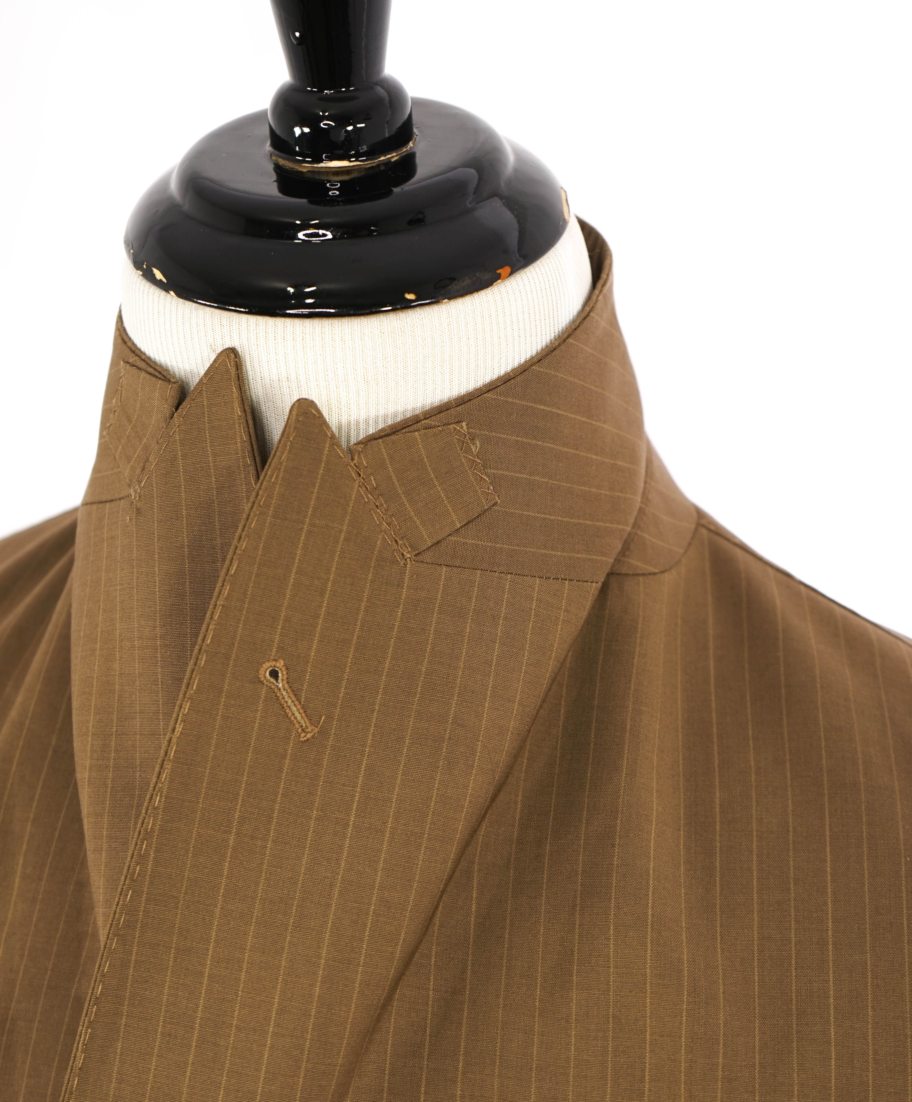 ELEVENTY - Brown Pencil Stripe Double Breasted Semi-Lined Suit - 40 (50 EU)