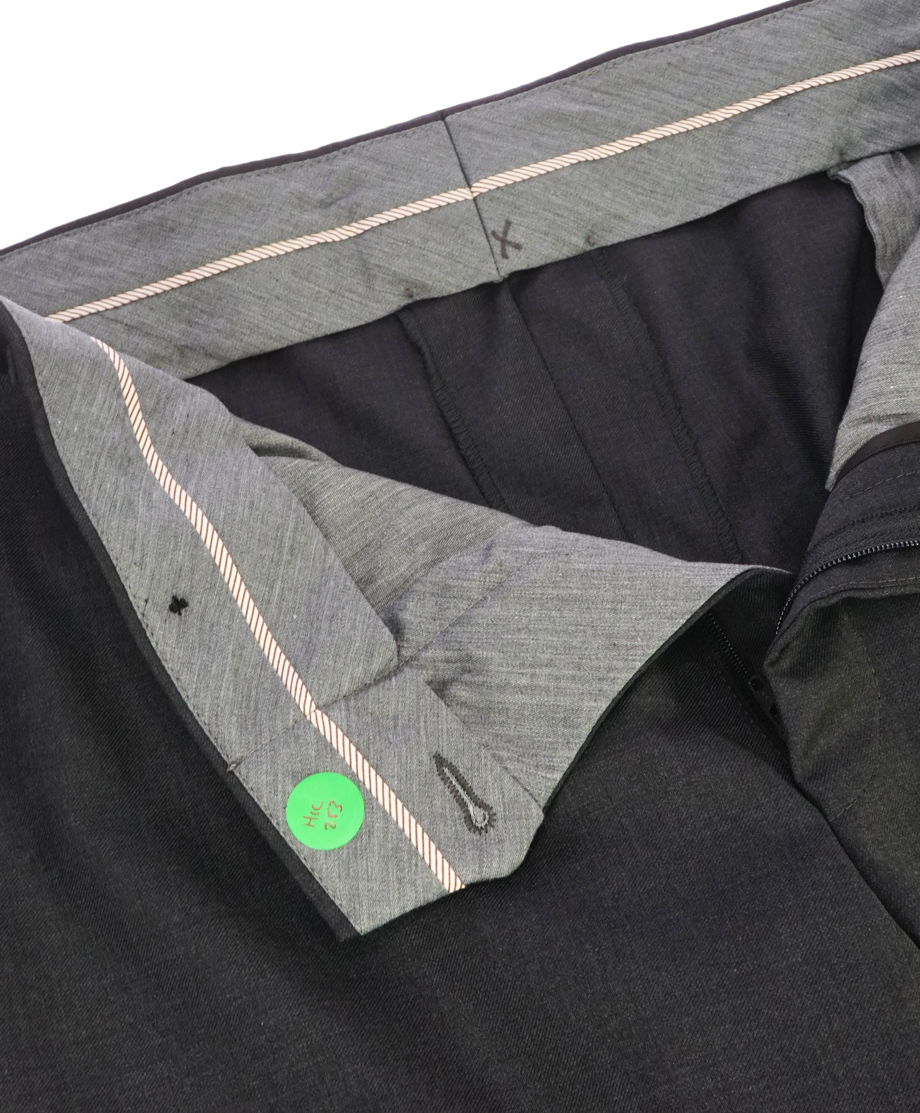 HICKEY FREEMAN - Charcoal Gray Wool Flat Front Dress Pants - 36W