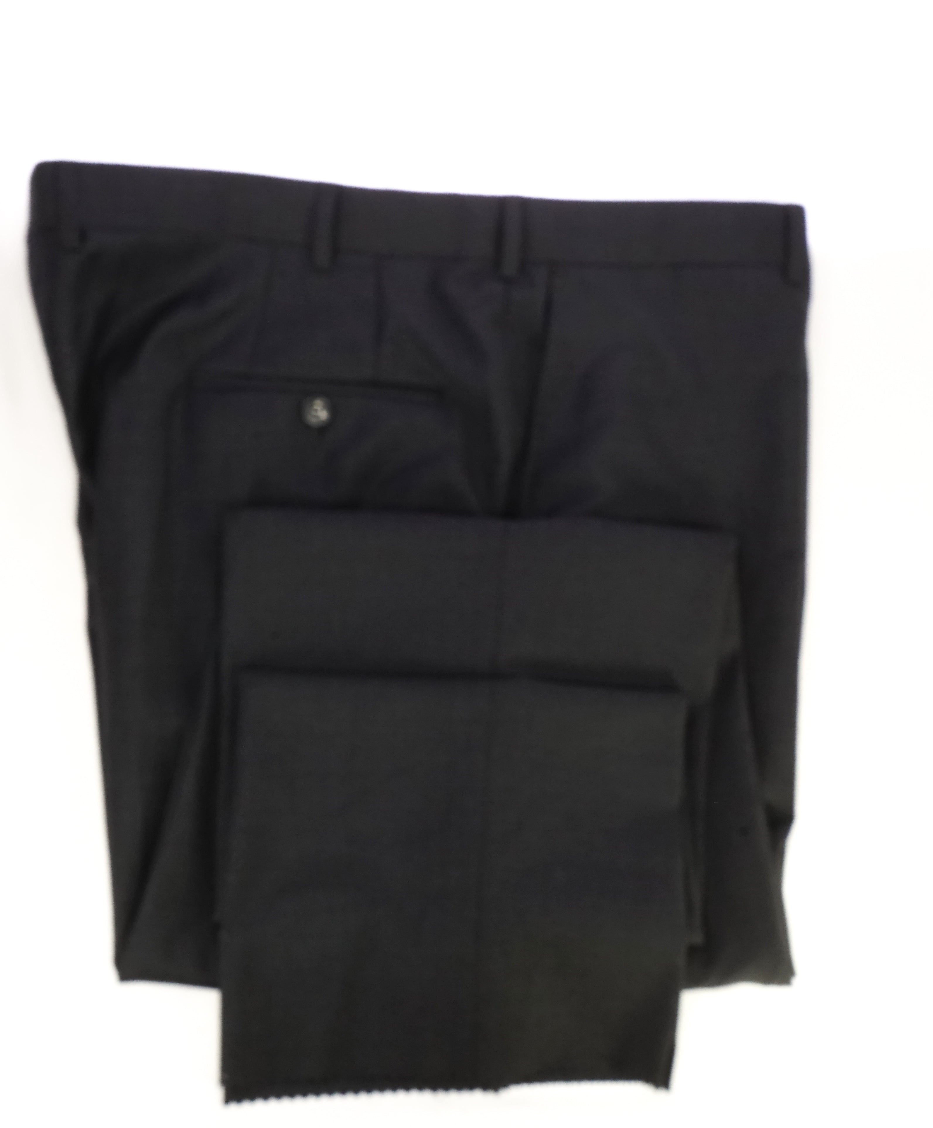 HICKEY FREEMAN - Charcoal Gray Wool Flat Front Dress Pants - 42W