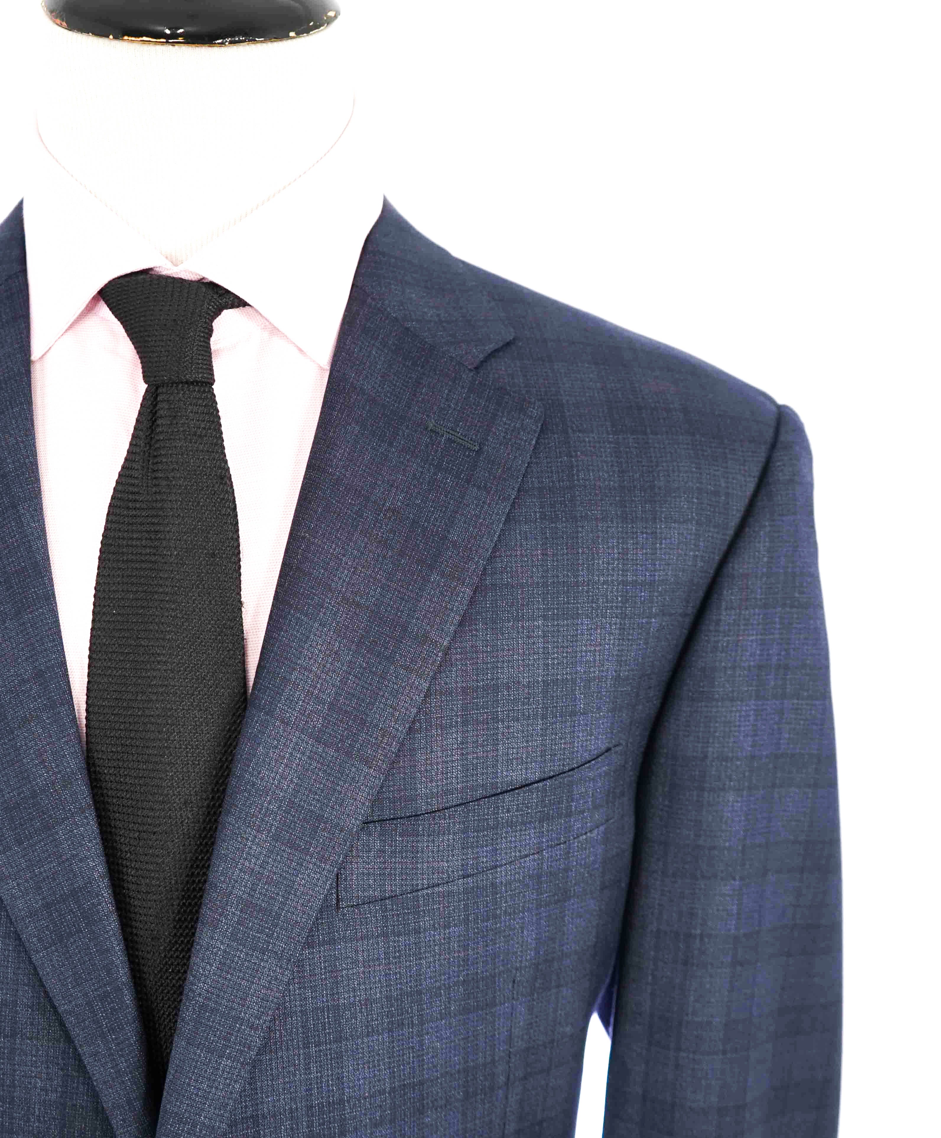 $1,895 CANALI - "NATURAL COMFORT" Blue Check Plaid Wool Blazer - 46L