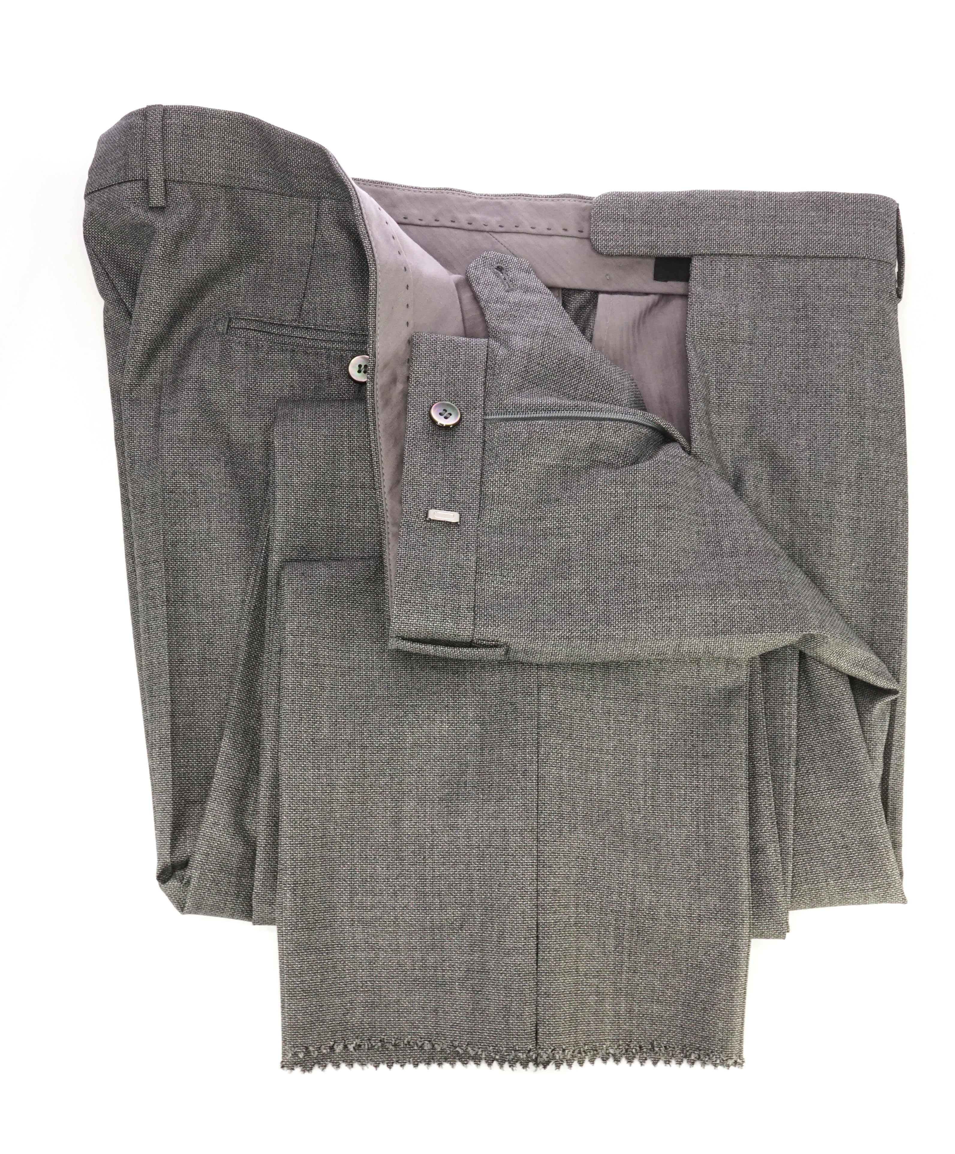 HUGO BOSS - SILK Gray MOP Buttons “T- Hacer/gage” Flat Front Dress Pants - 40W