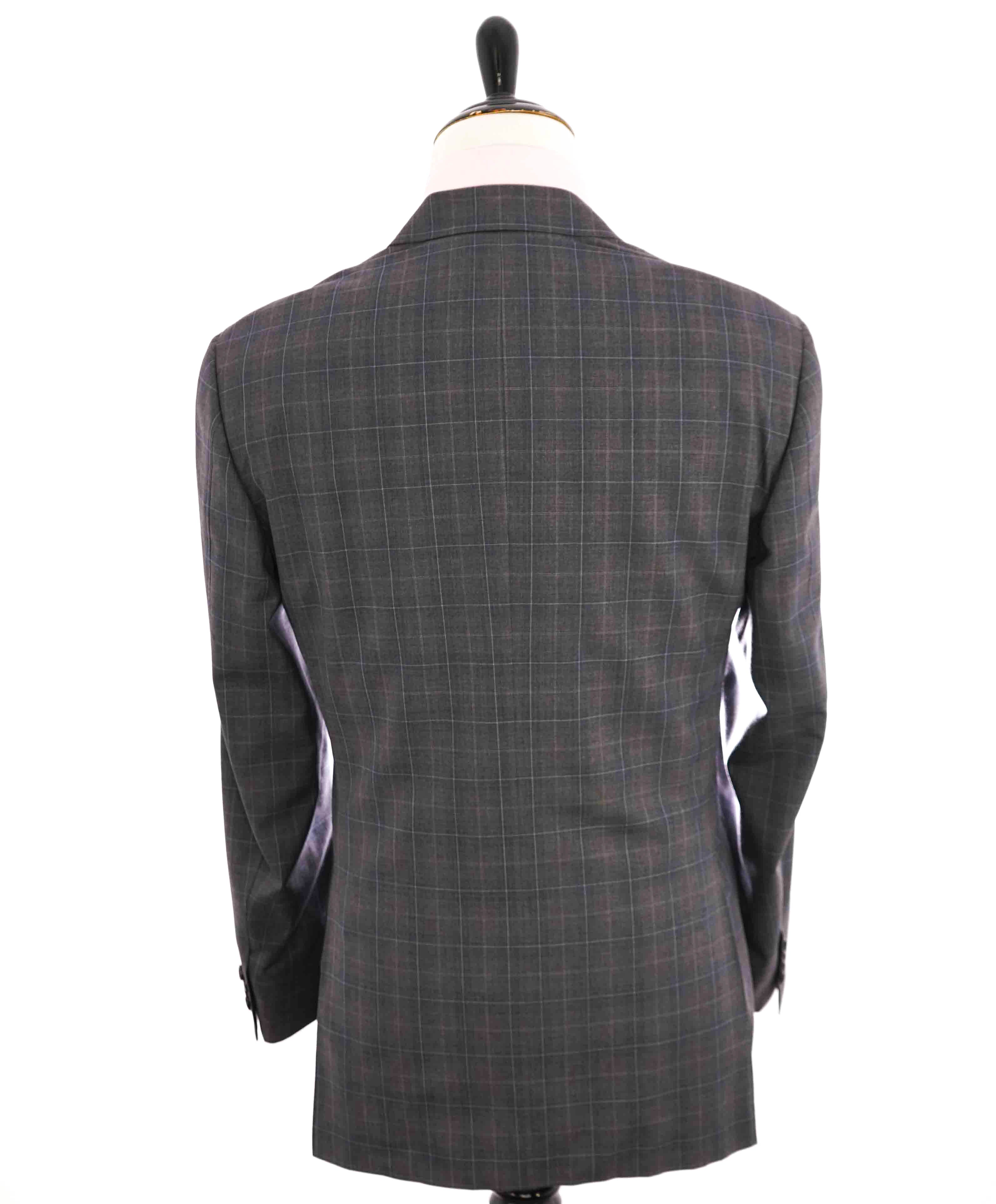 $2,295 CANALI - "EXCLUSIVE Super 150's" Gray Windowpane Wool Blazer - 44R