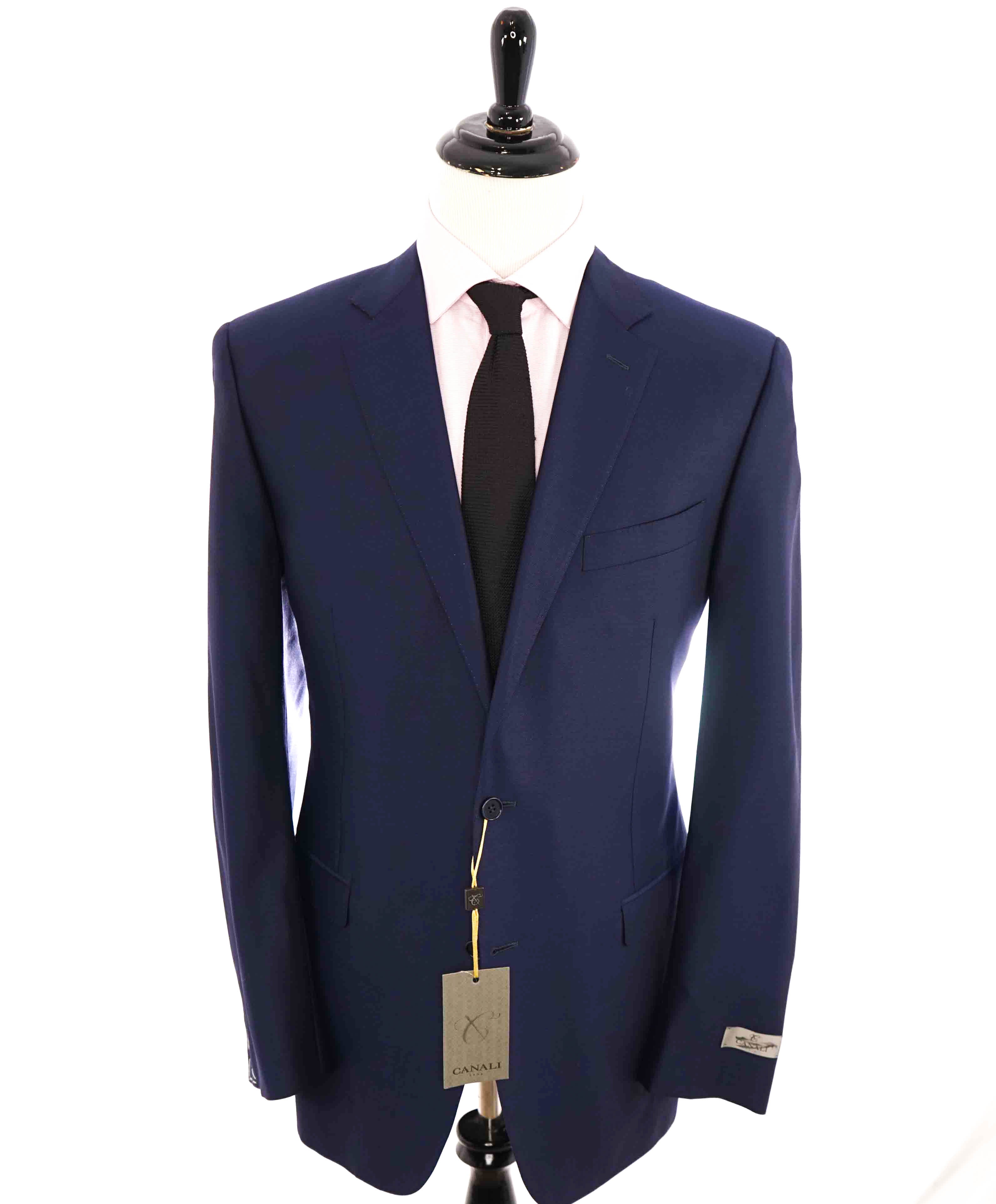 $1,895 CANALI - Cobalt Blue Royal Weave Wool Blazer - 46L