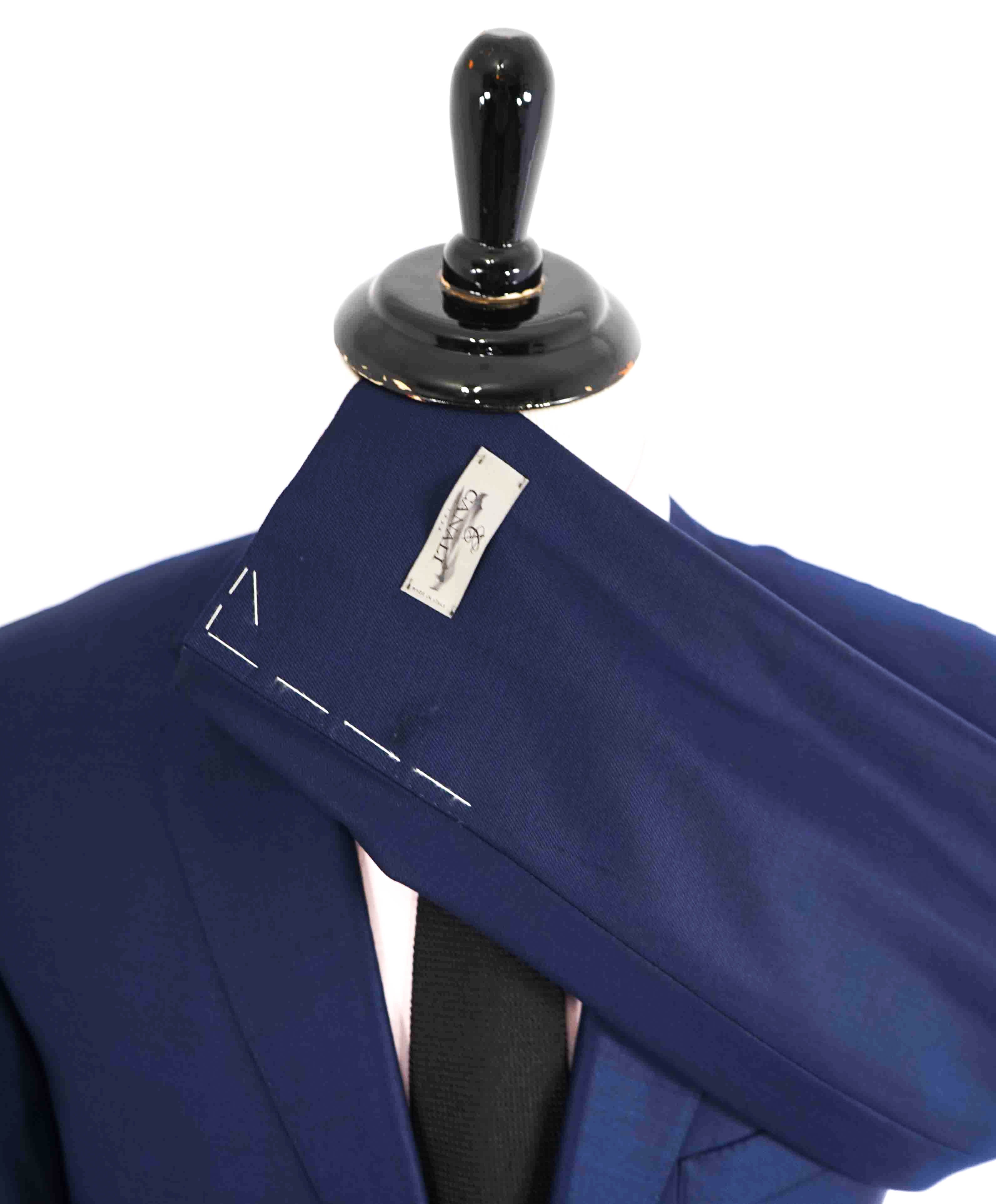 $1,895 CANALI - Cobalt Blue Royal Weave Wool Blazer - 46L