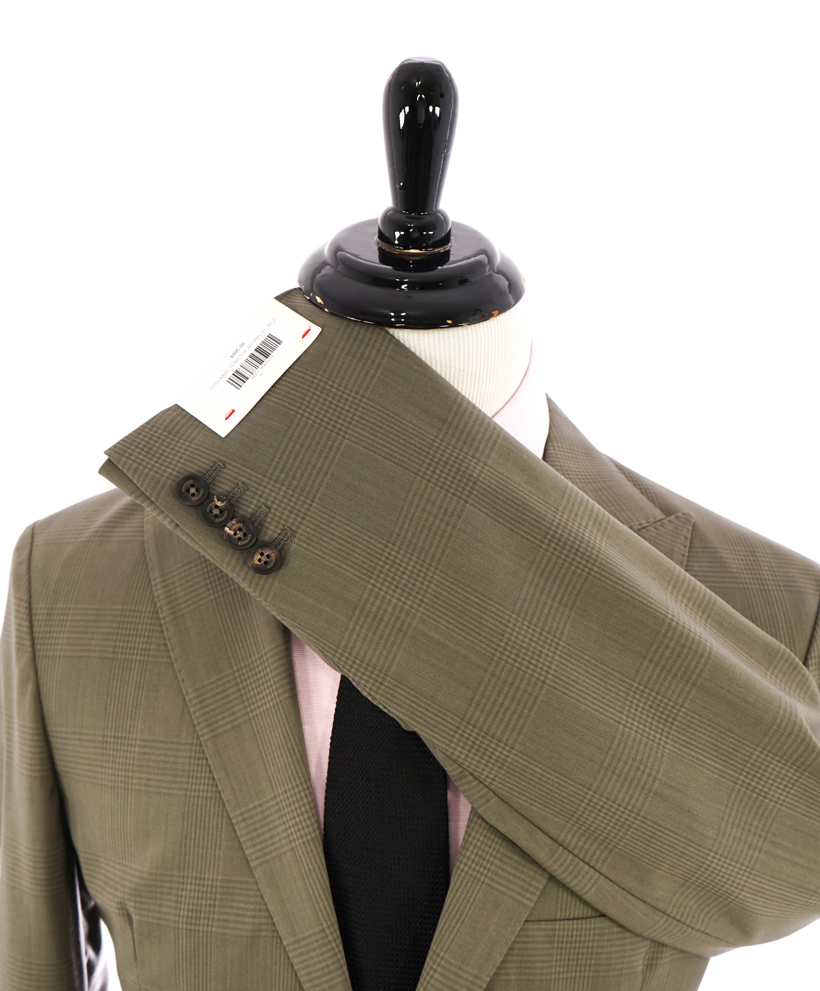 ELEVENTY - Sage Green Check Semi-Lined Patch Pocket Blazer - 40 (50 EU)