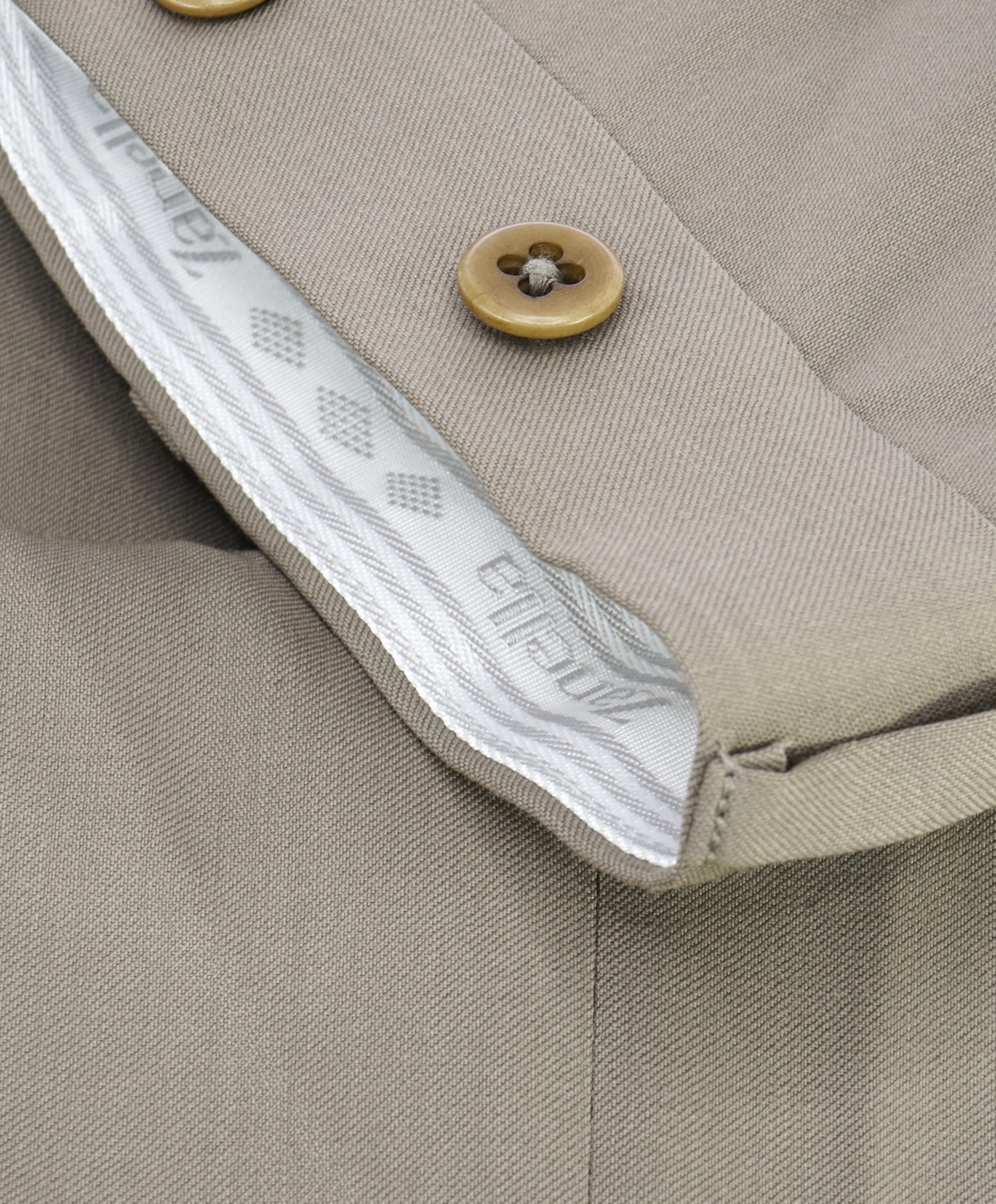 ZANELLA - “TODD” Solid Taupe Beige Wool Flat Front Pants - 38W