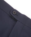 ZANELLA - “DEVON” Solid Navy Blue Wool Flat Front Pants - 38W