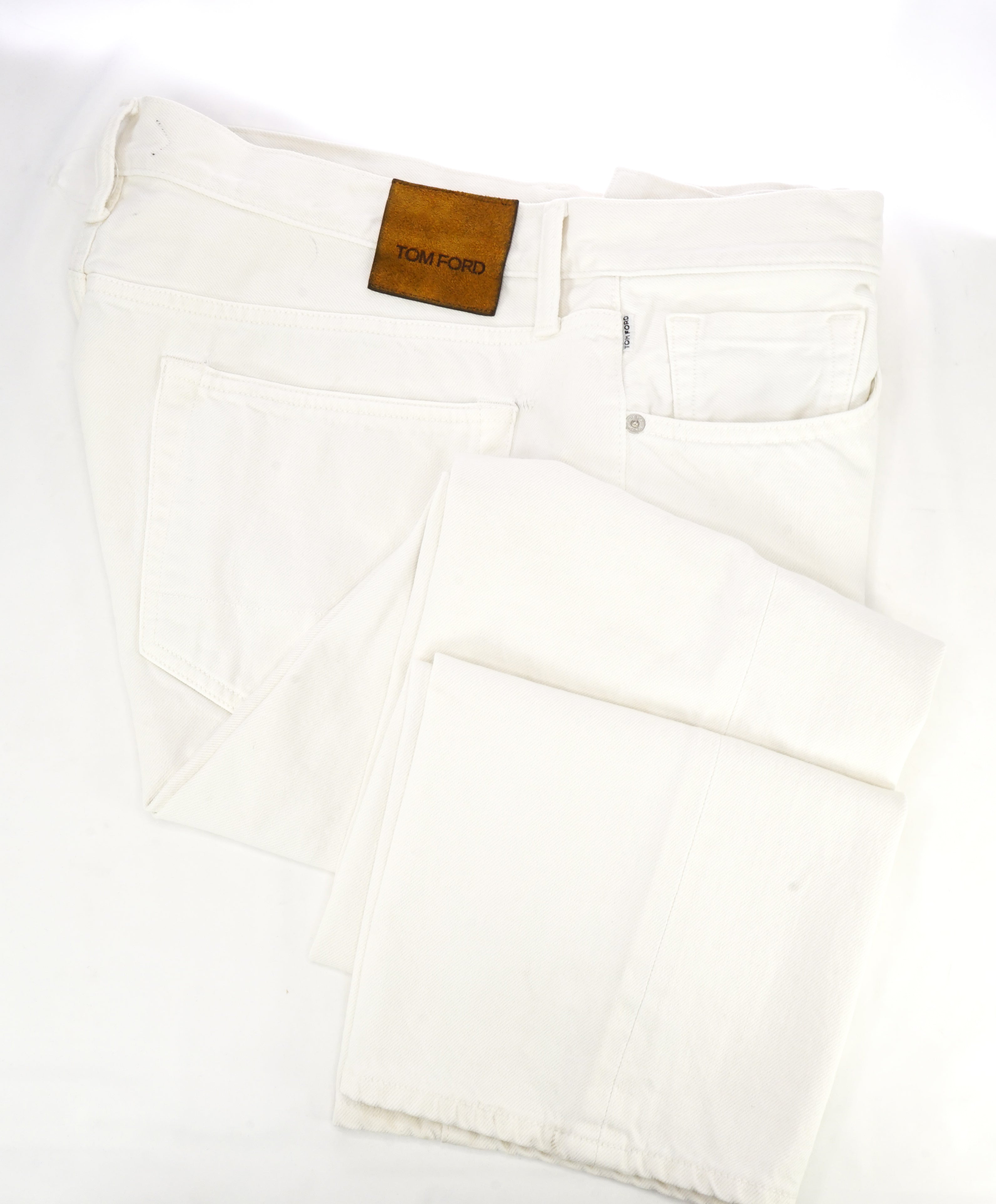 TOM FORD - Straight-Fit Distressed Denim Jeans White LOGO Tag -  38W