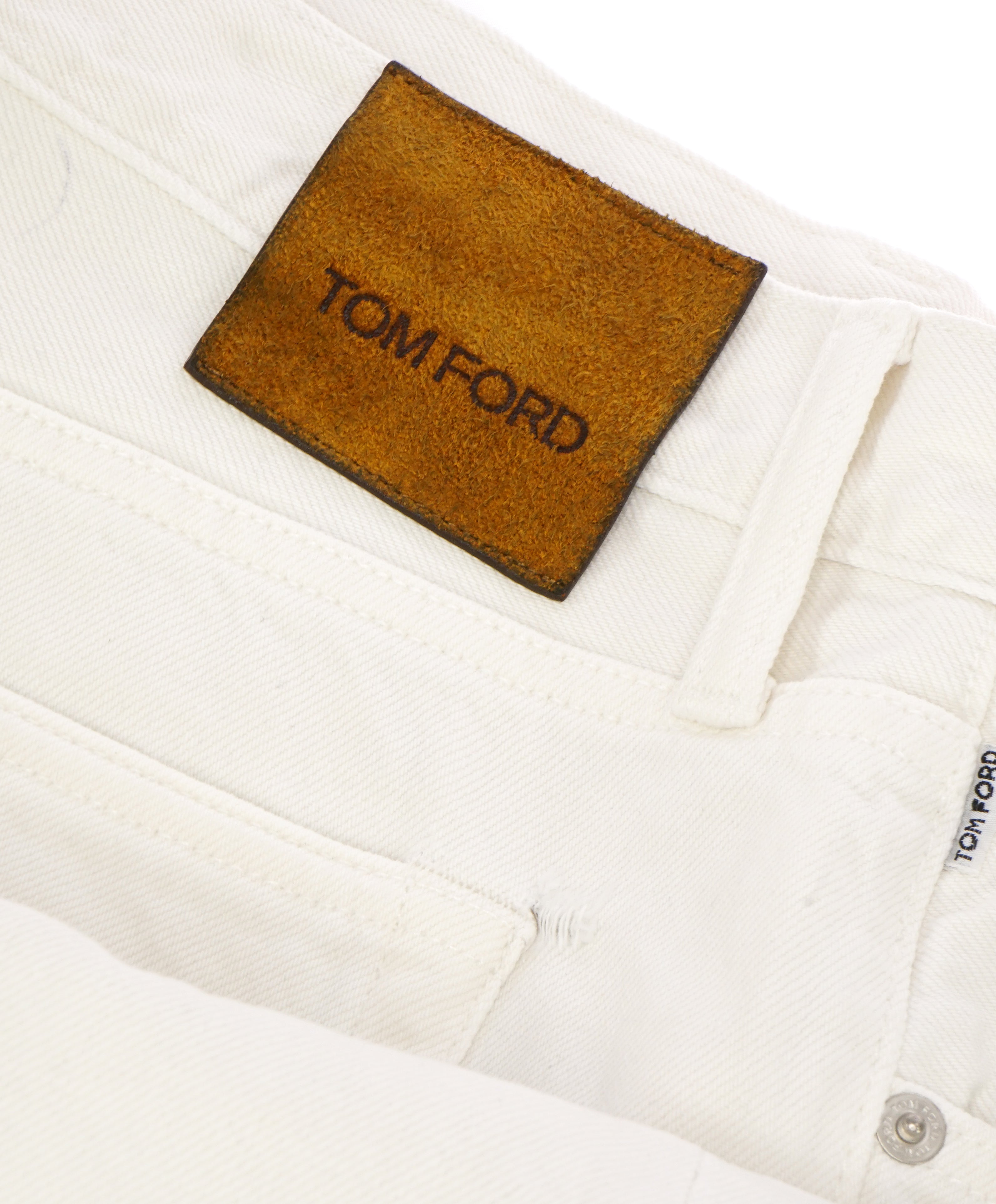 TOM FORD - Straight-Fit Distressed Denim Jeans White LOGO Tag -  38W