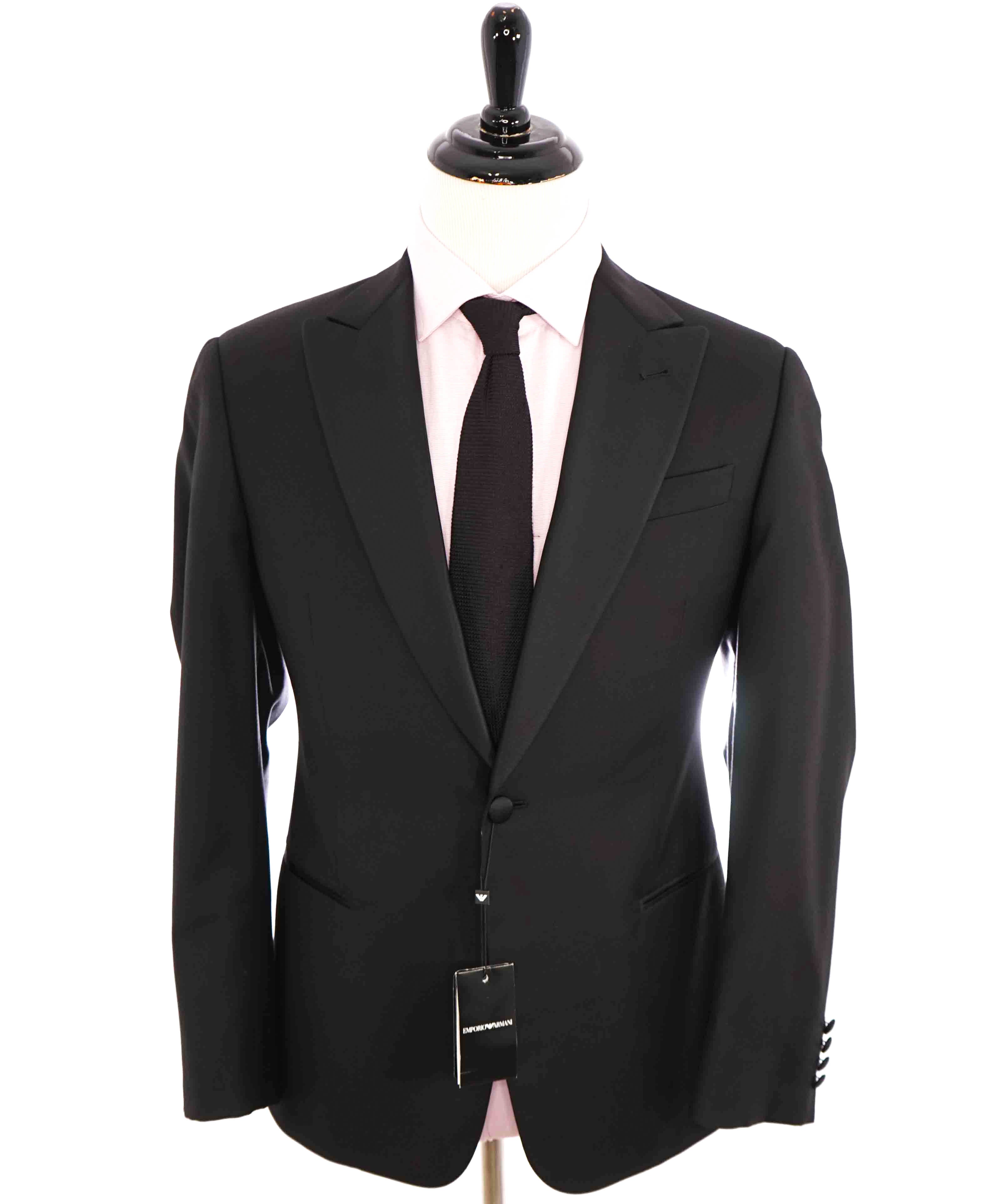 $1,995 EMPORIO ARMANI - “G LINE” 1-Btn Peak 130's Lapel Tuxedo Suit - 40R