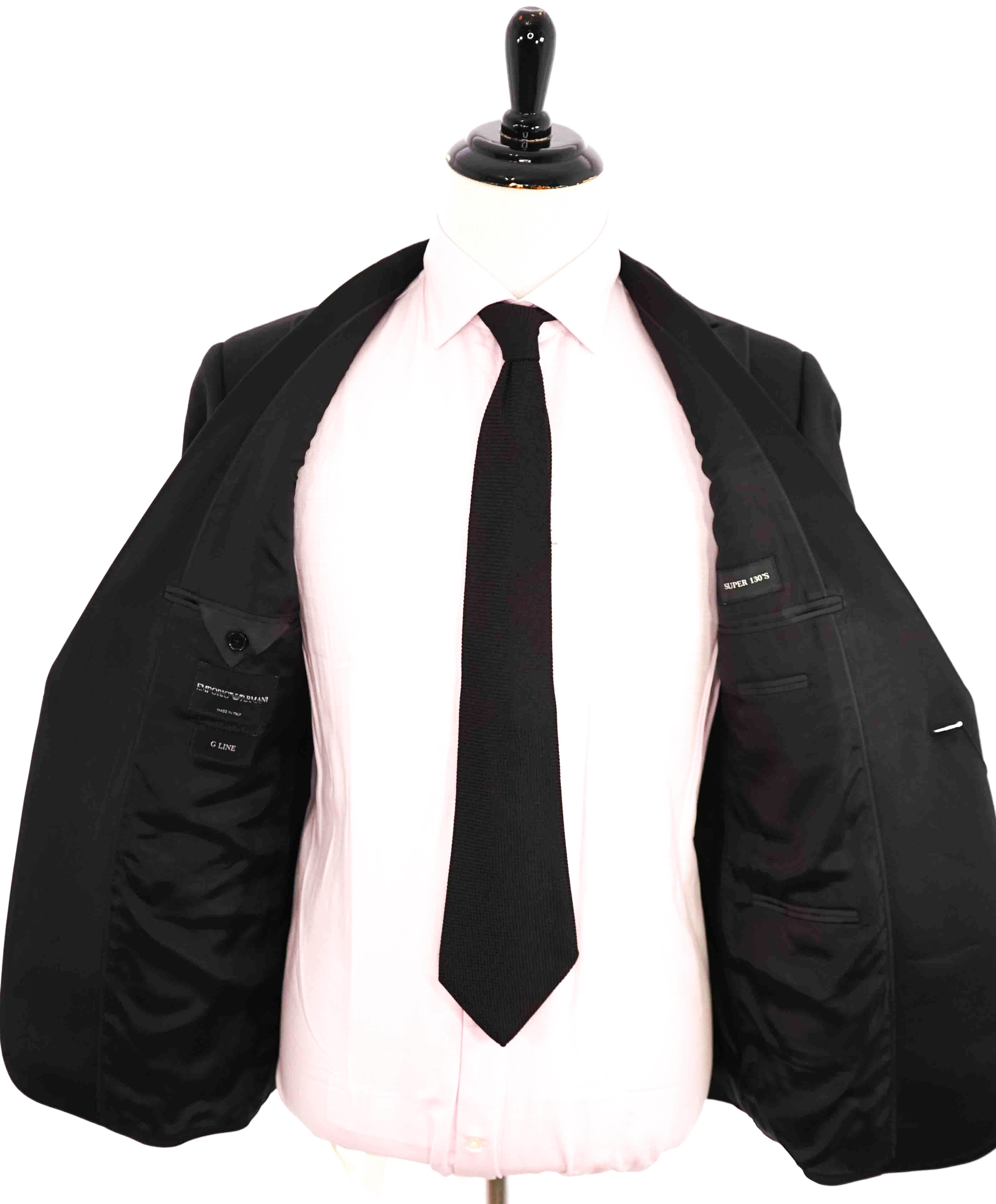 $1,995 EMPORIO ARMANI - “G LINE” 1-Btn Peak 130's Lapel Tuxedo Suit - 40R