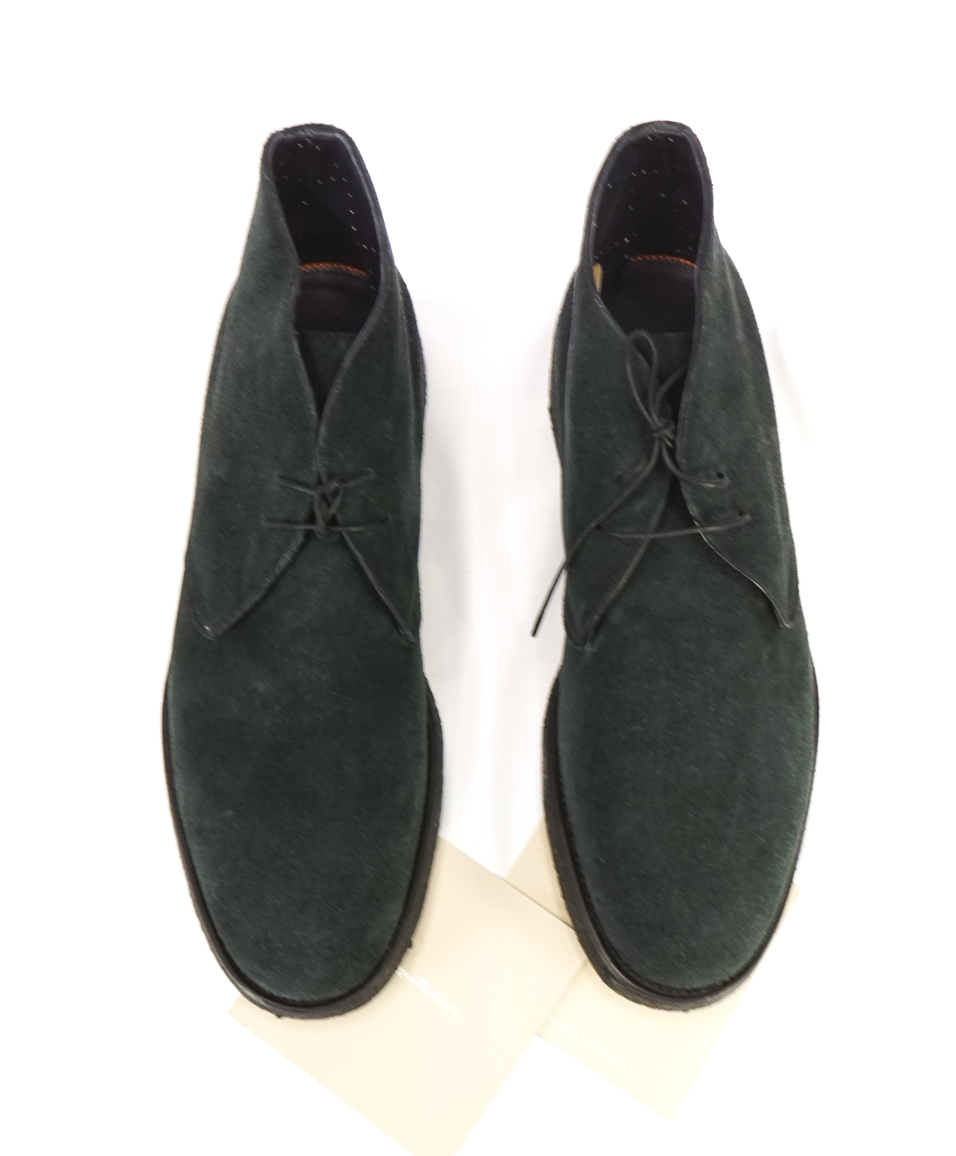 SANTONI - "GOODYEAR WELT” Dark Green Weathered Chukka Boot  - 10US