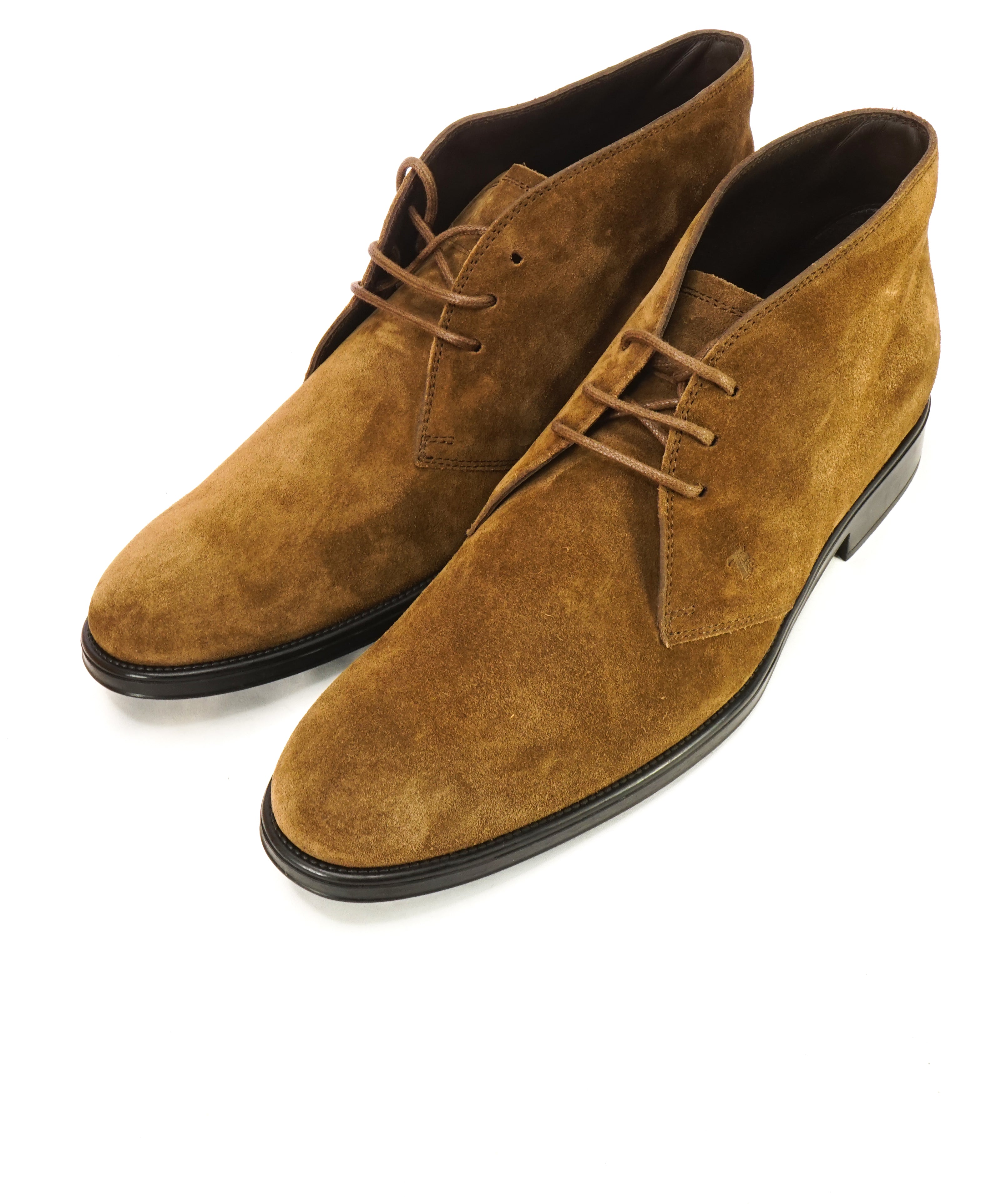 TOD’S - Brown Snuff Suede Logo Chukka Boot With Logo - 12