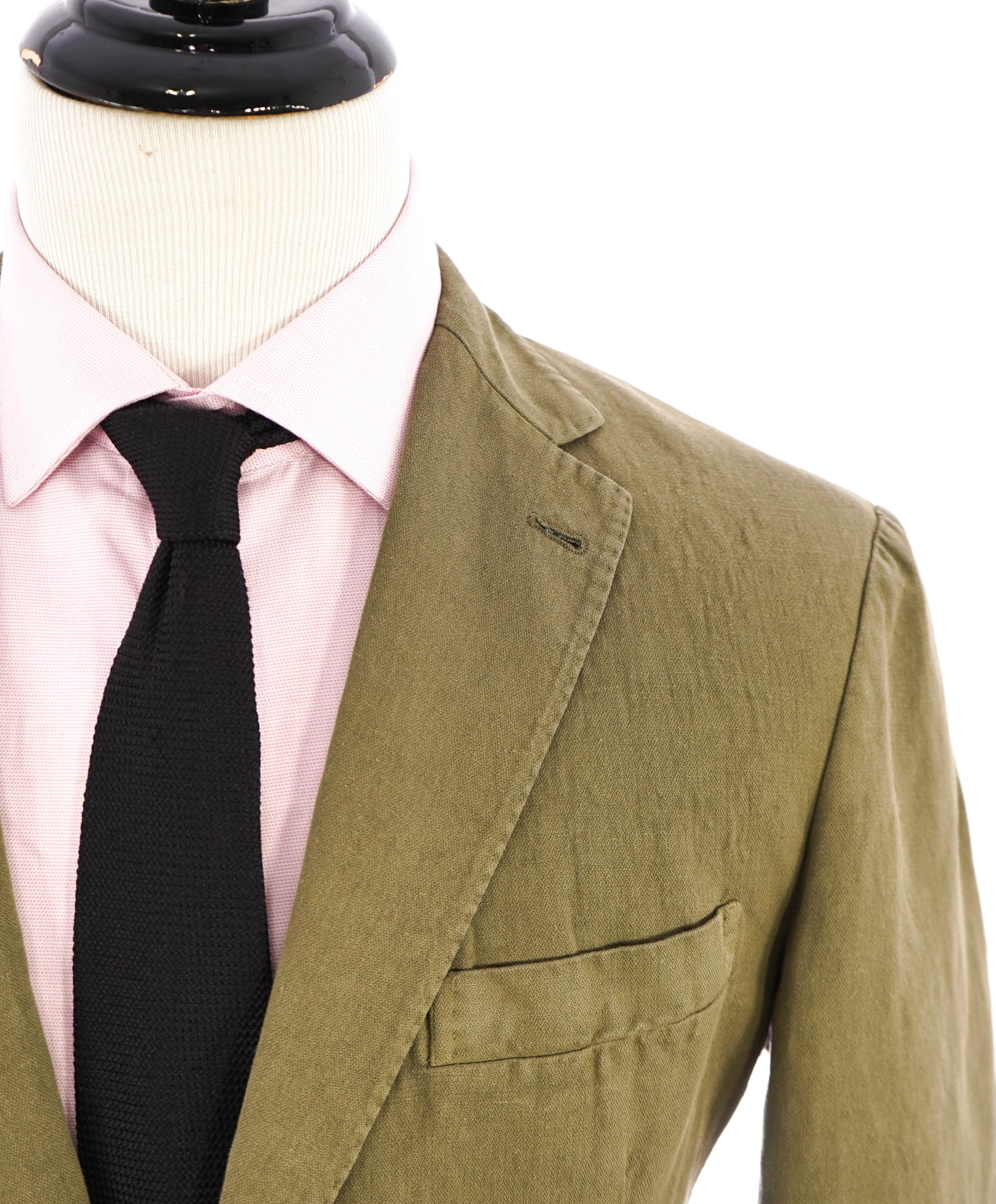 ELEVENTY - Sage Green LINEN Herringbone Semi-Lined Soft Blazer - 44 (54 EU)