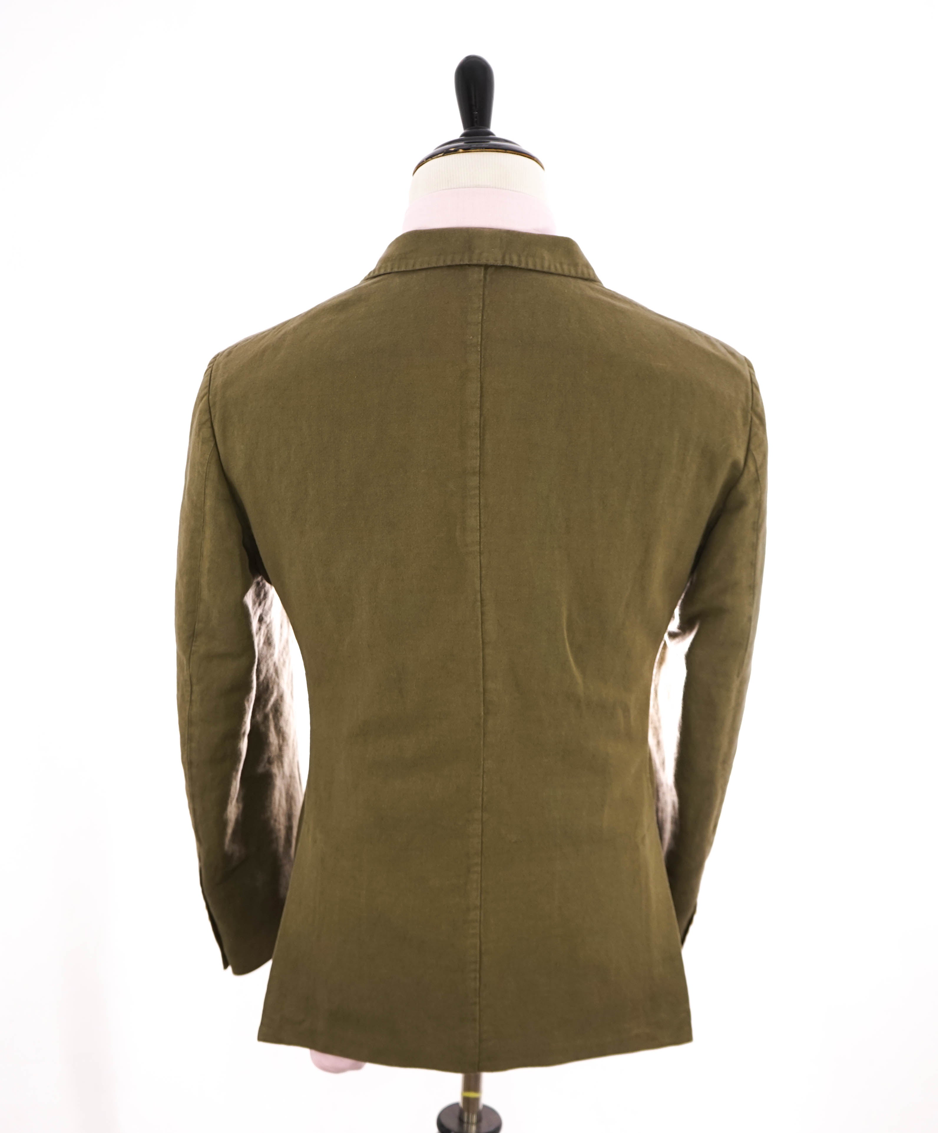 ELEVENTY - Sage Green LINEN Herringbone Semi-Lined Soft Blazer - 44 (54 EU)