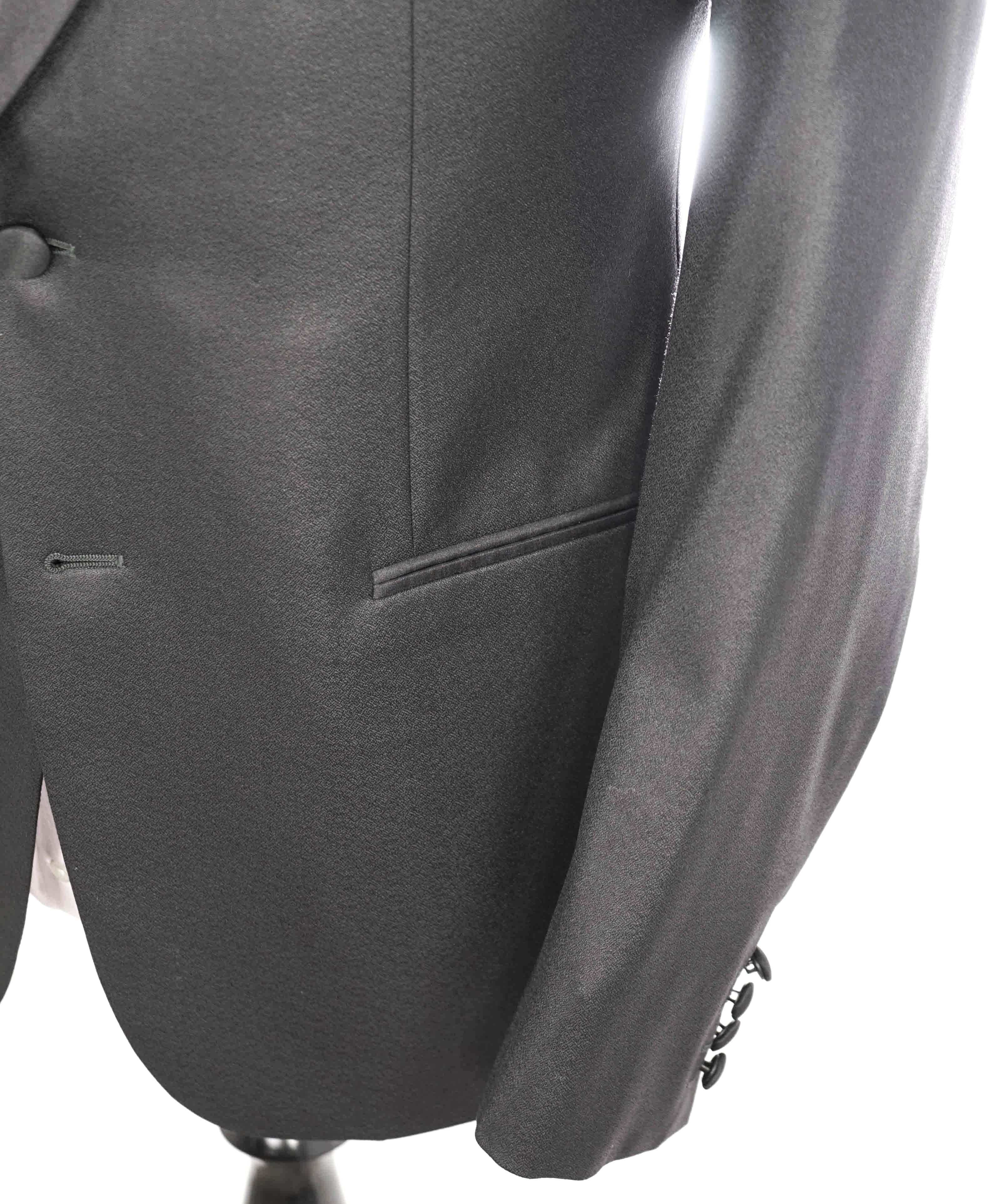 $2,295 ARMANI COLLEZIONI -  "M Line" Shawl Collar Diamond Tuxedo Suit - 44R 39W